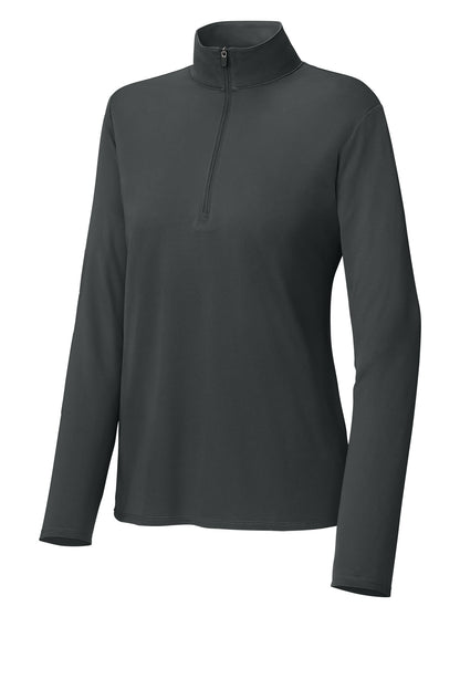 Front View of IronGrey Sport-Tek Women's Micropique Sport-Wick 1/4-Zip LST672