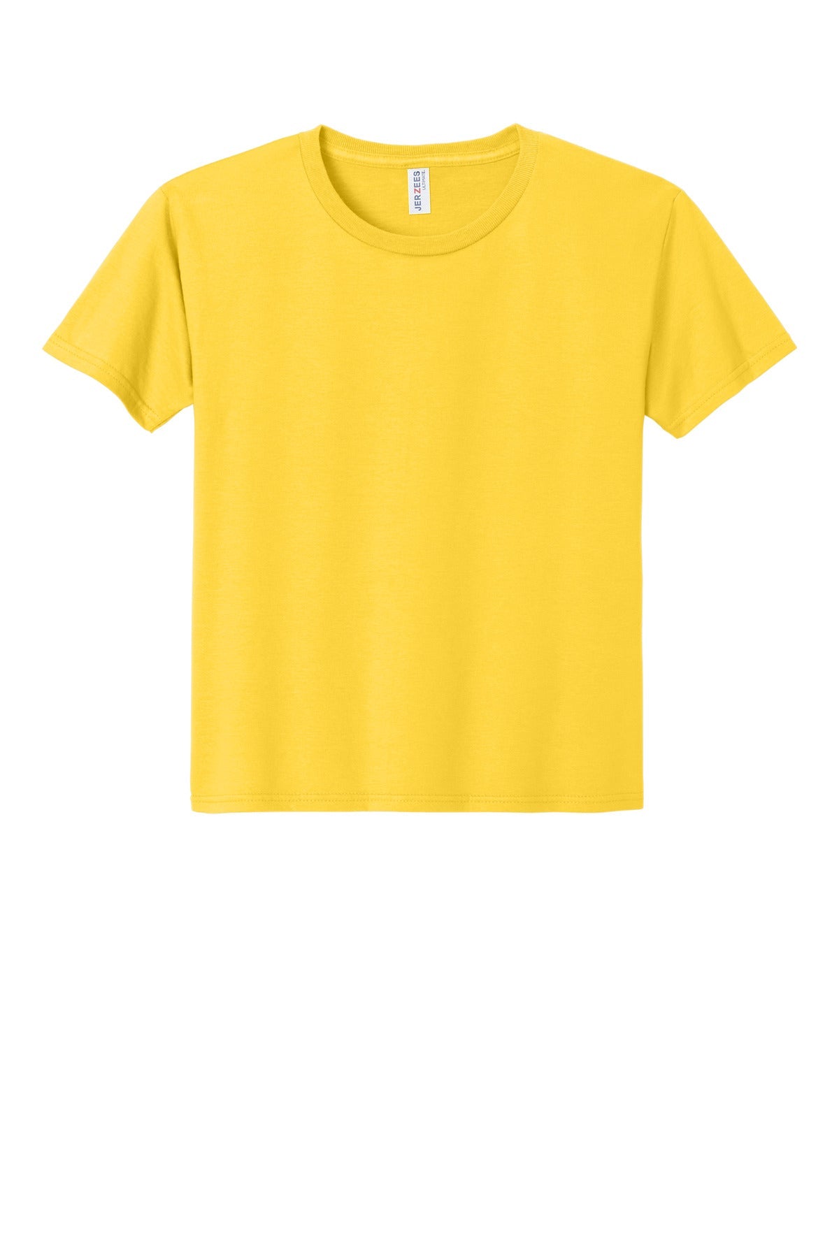 Front View of IslandYllw Jerzees Ultimate Youth Ring Spun T-Shirt IC46B