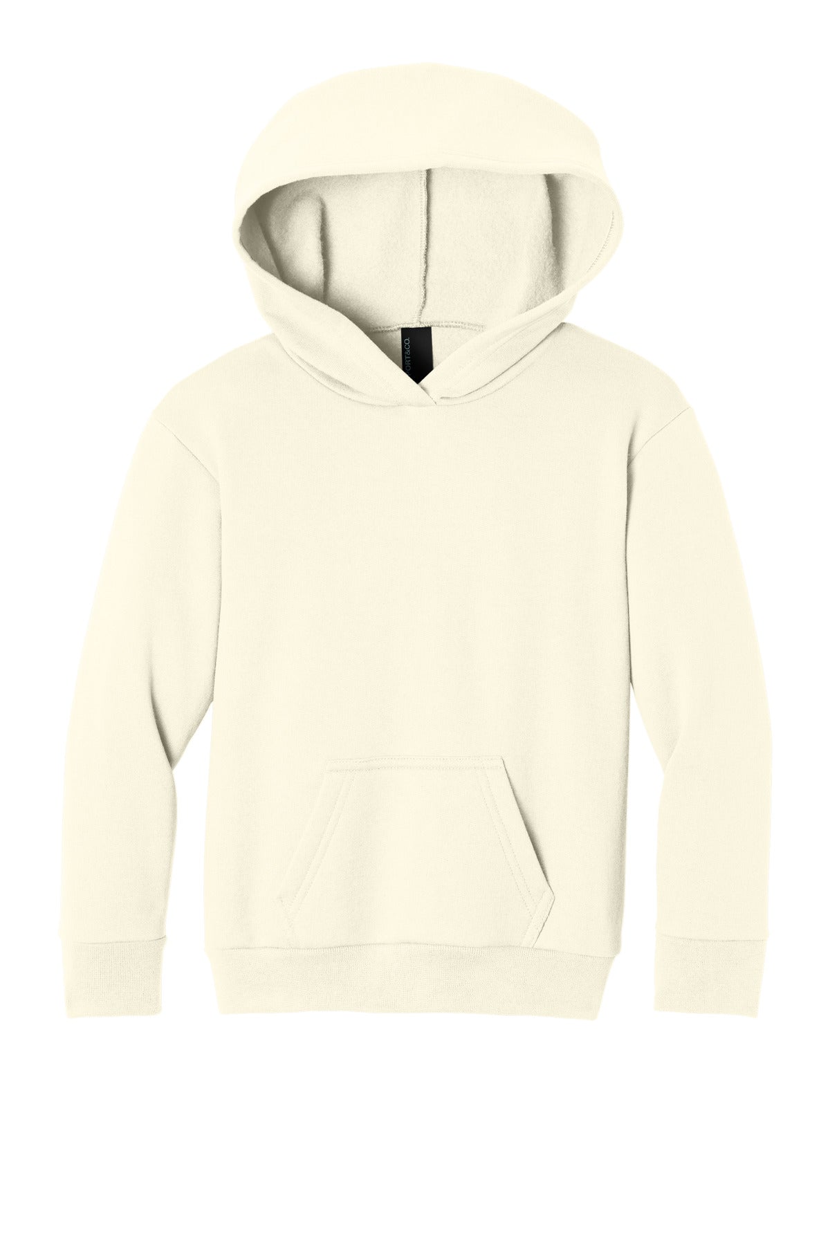Front View of Ivory Port & Co Youth Easy Fleece Pullover Hooded Sweatshirt PC68YH