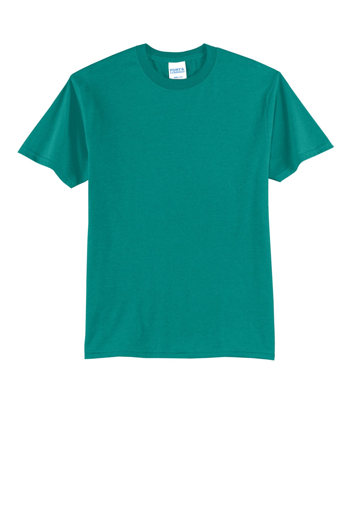 Front View of Jade Green Port & Co Core Blend Tee. PC55