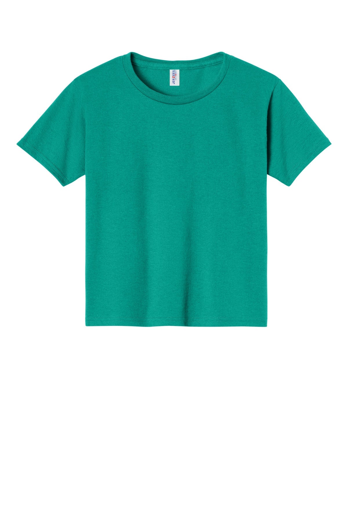 Front View of Jade Jerzees - Youth Dri-Power 50/50 Cotton/Poly T-Shirt. 29B