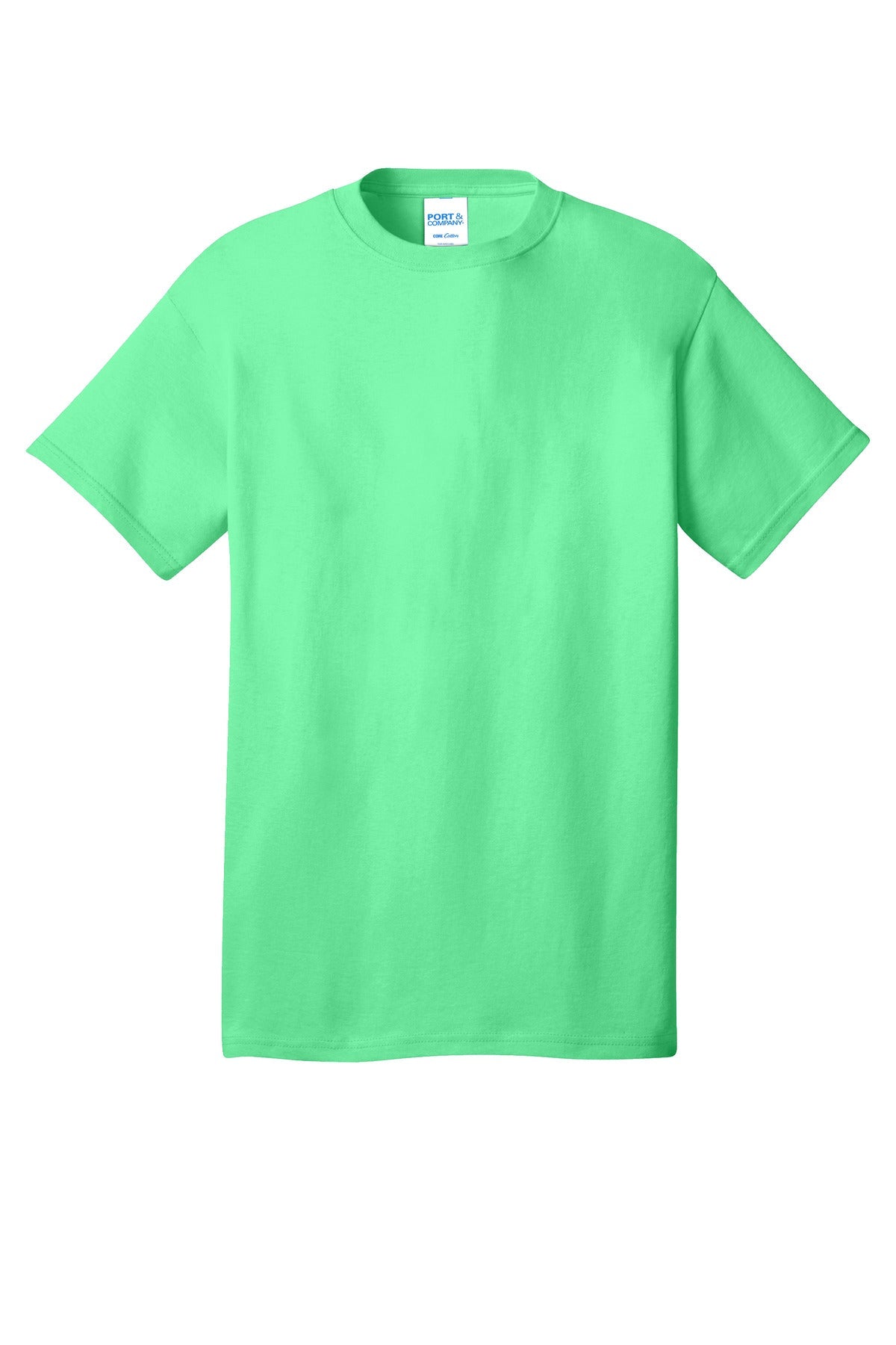 Front View of Jadeite Port & Co Core Cotton Tee. PC54