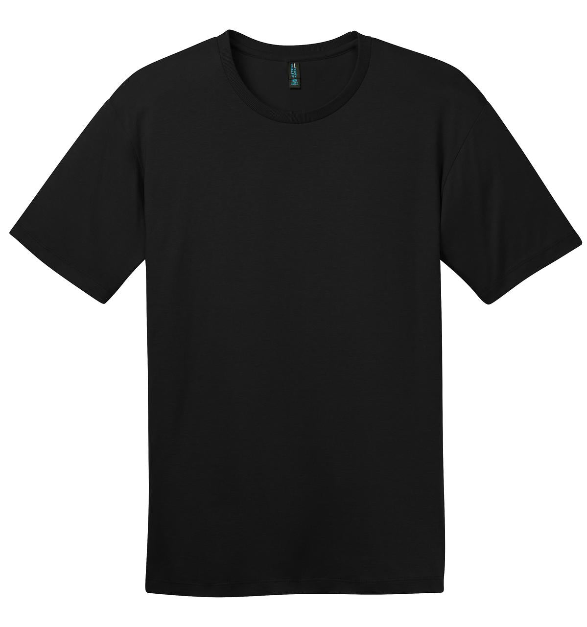 Front View of Jet Black District Perfect Weight Tee. DT104