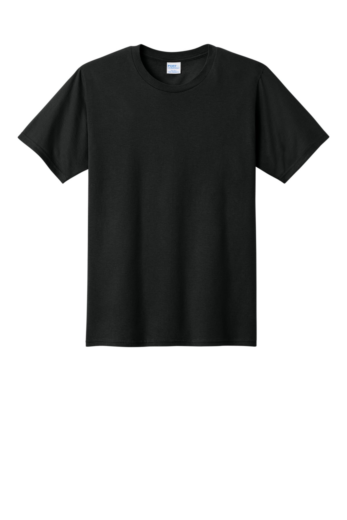 Front View of Jet Black Port & Co Fan Favorite Tee. PC450