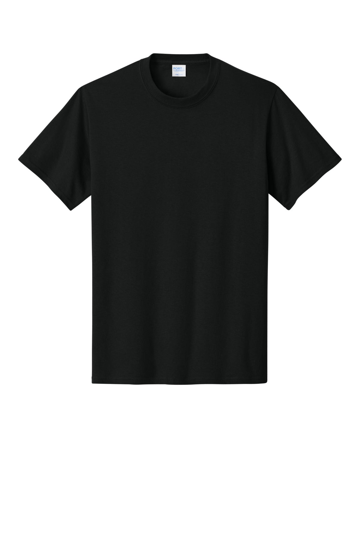 Front View of Jet Black Port & Co Tall Core Cotton Tee PC54T