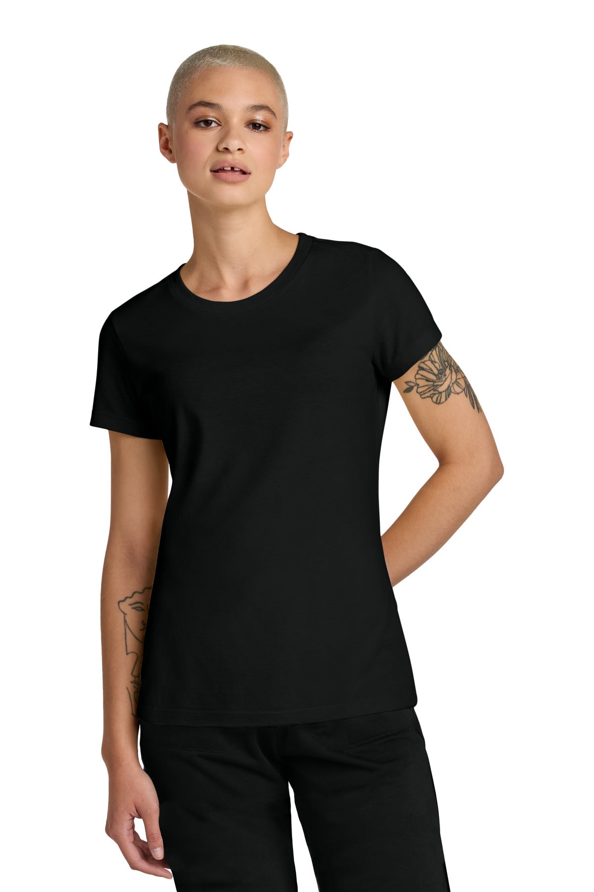 Front View of JetBlack District Women's Perfect Weight CVC Tee DT188