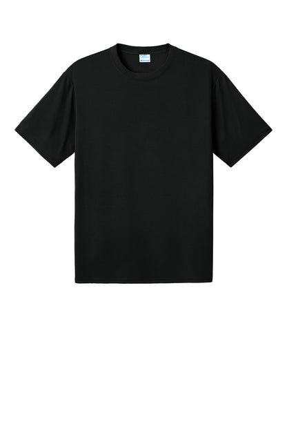Front View of JetBlack Port & Co PosiPrint Performance Tee PC380DTG