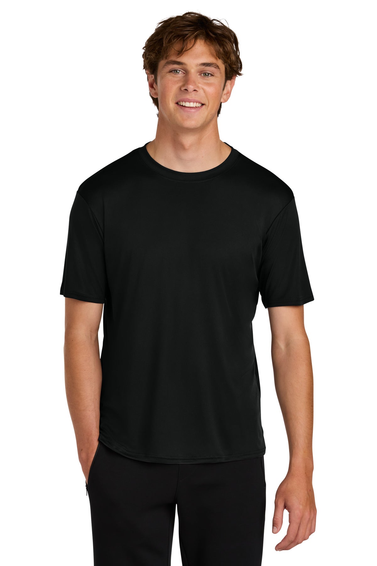 Front View of JetBlack Port & Co PosiPrint Performance Tee PC380DTG