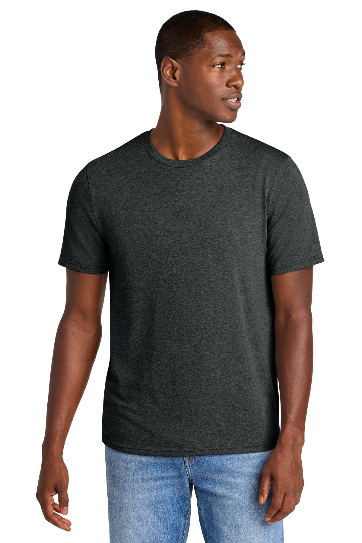 Front View of JetBlackHt District Perfect Weight CVC Tee DT184