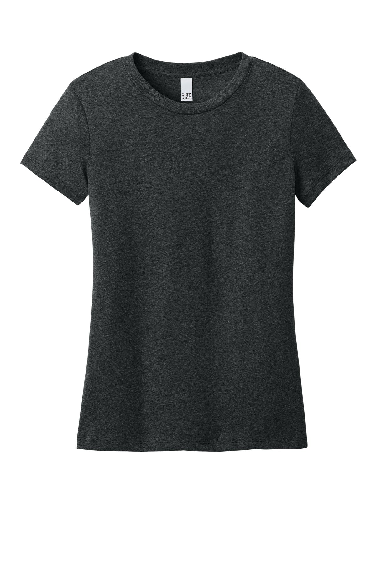 Front View of JetBlackHt District Women's Perfect Weight CVC Tee DT188