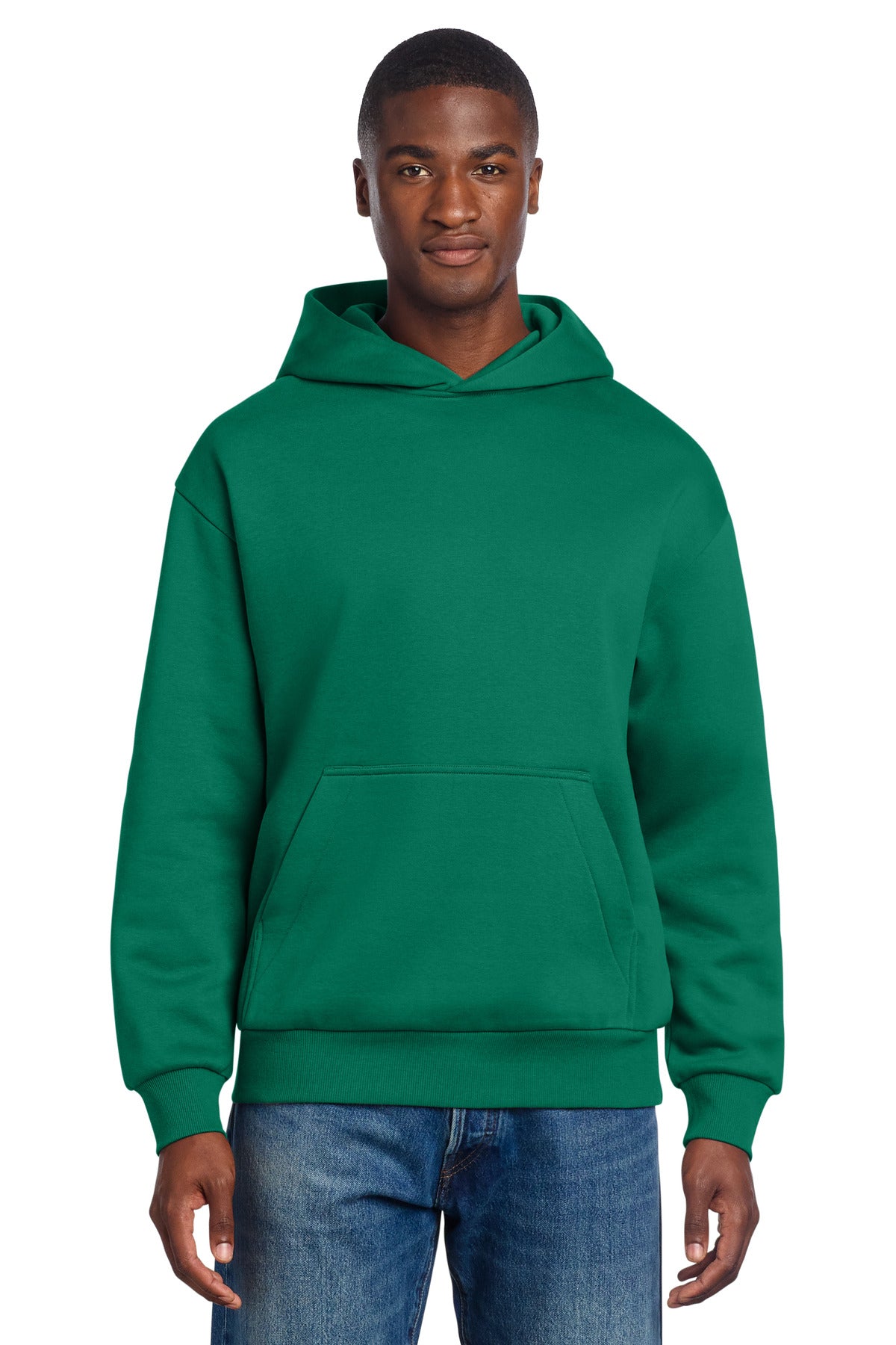Front View of JewelGreen District V.I.T. Heavyweight Fleece Hoodie DT6150