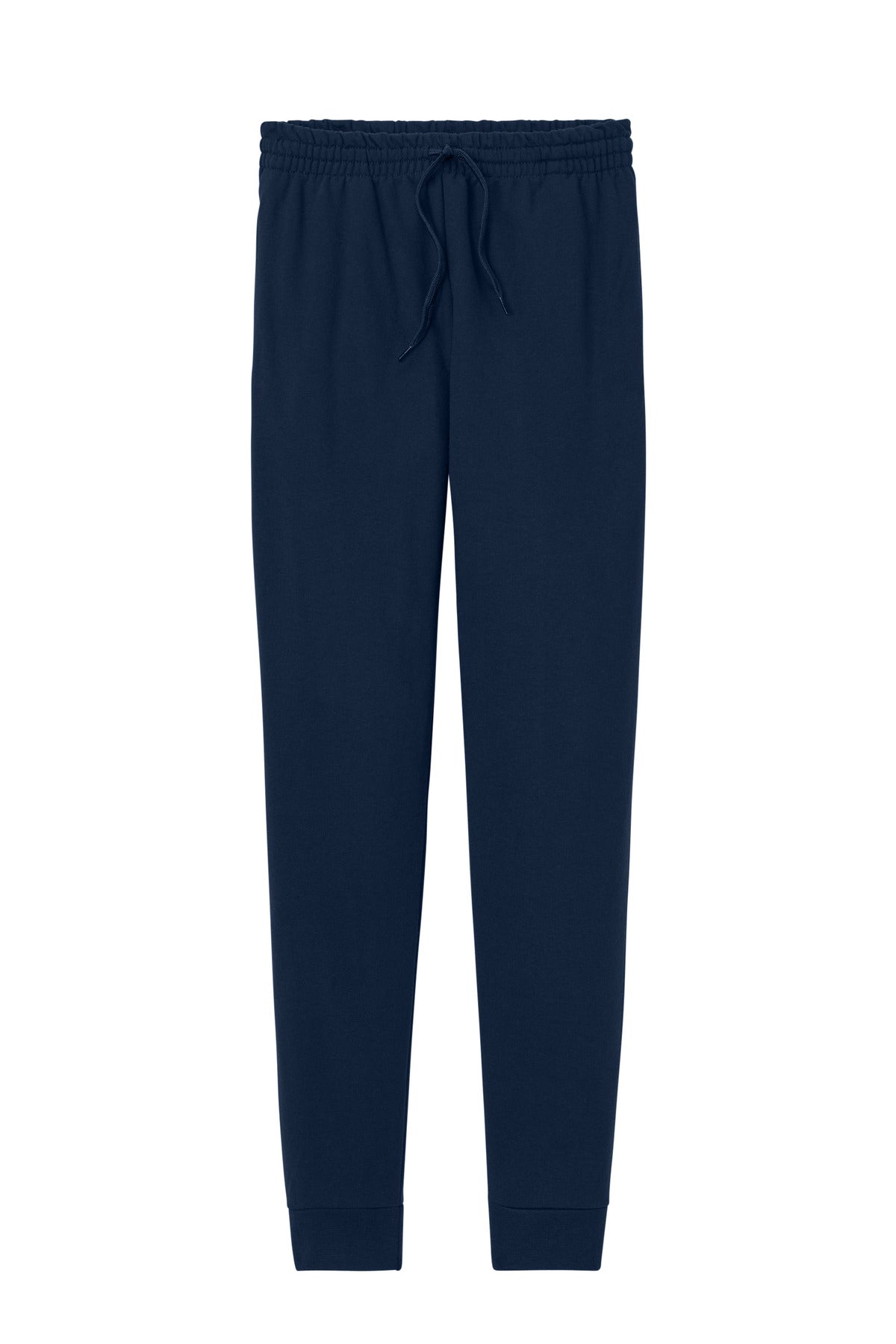 Front View of JNavy Jerzees Ultimate Unisex CVC Ring Spun Pocket Jogger IC50M