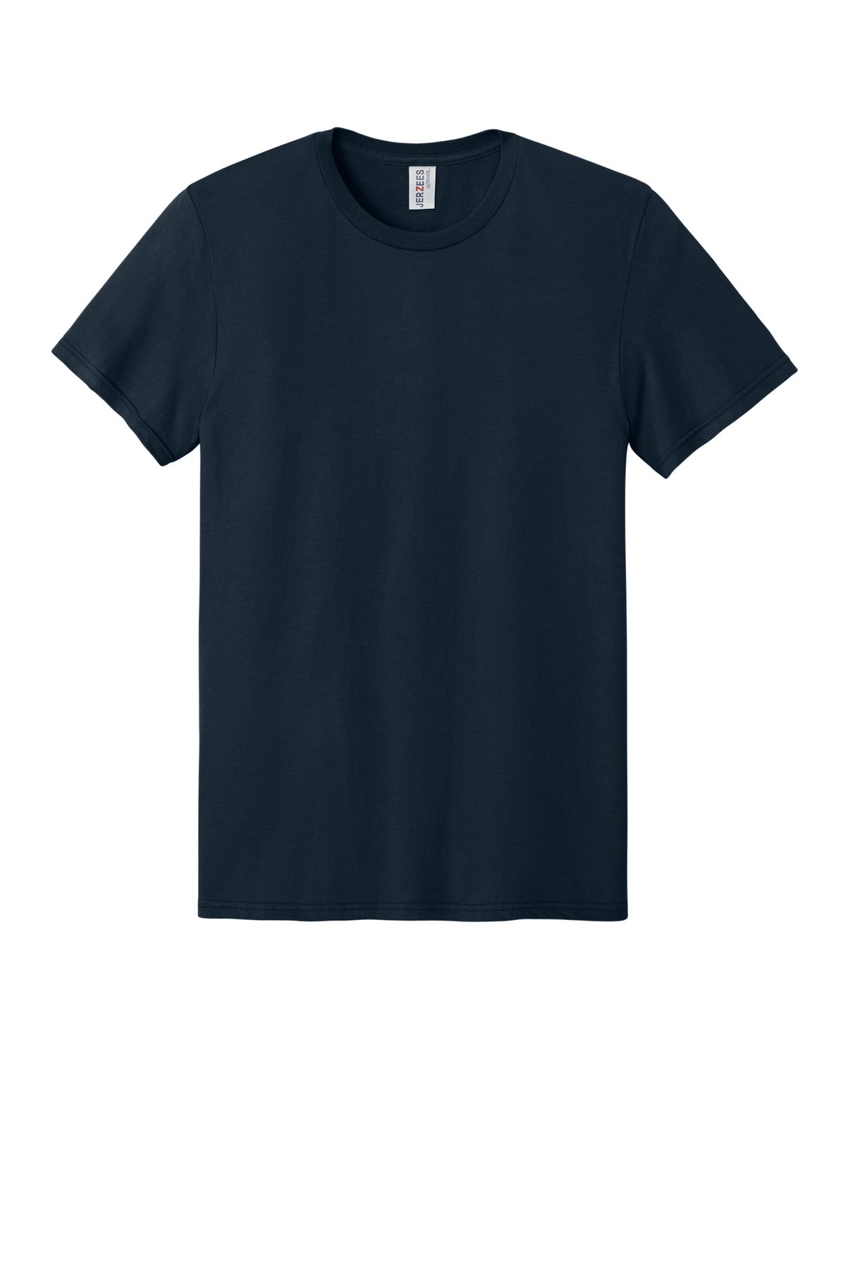 Front View of JNavy Jerzees Ultimate Unisex Ring Spun T-Shirt IC46M