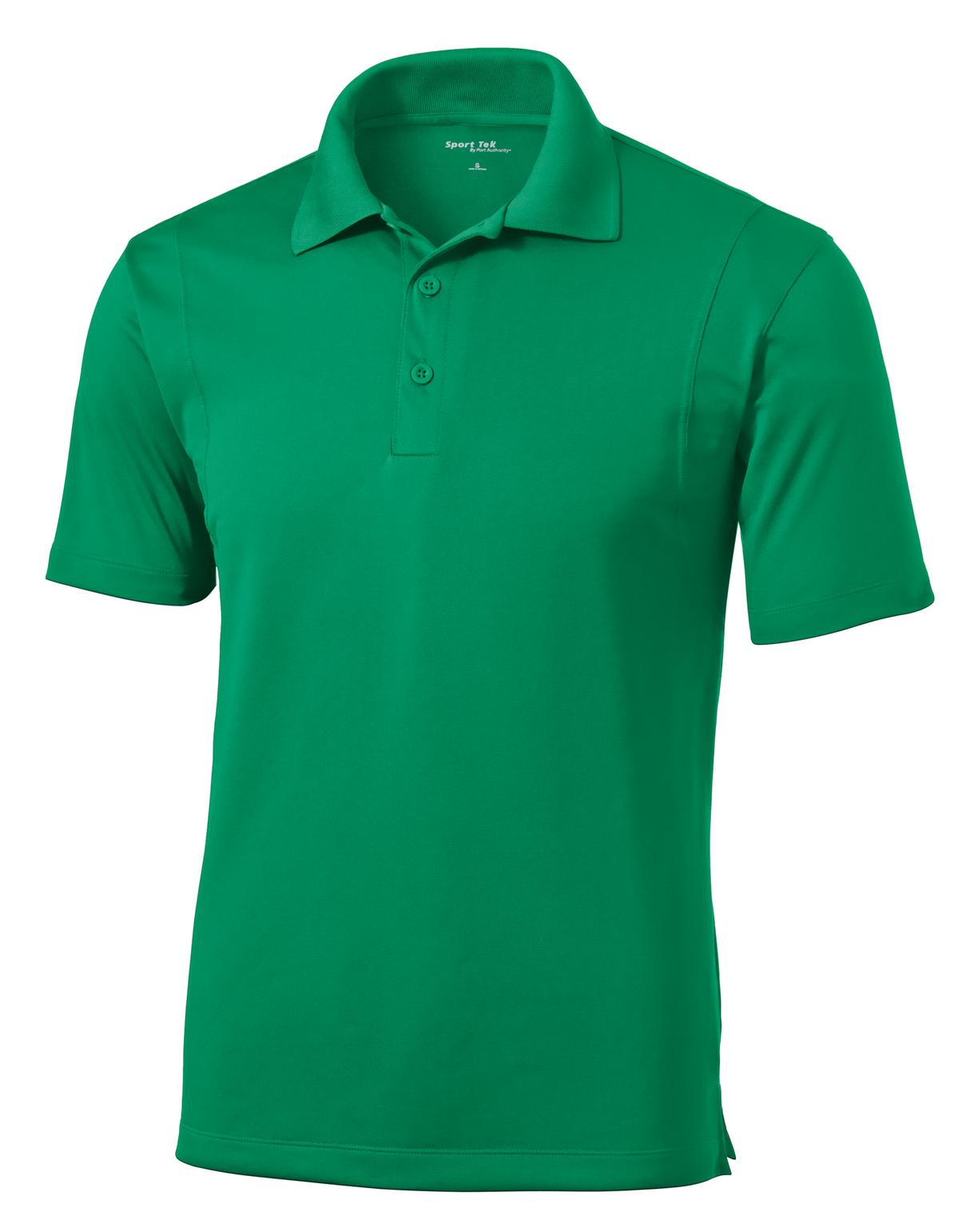 Front View of Kelly Green Sport-Tek Micropique Sport-Wick Polo. ST650