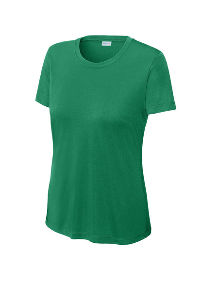 Front View of Kelly Green Sport-Tek Women's PosiCharge Competitor Tee. LST350