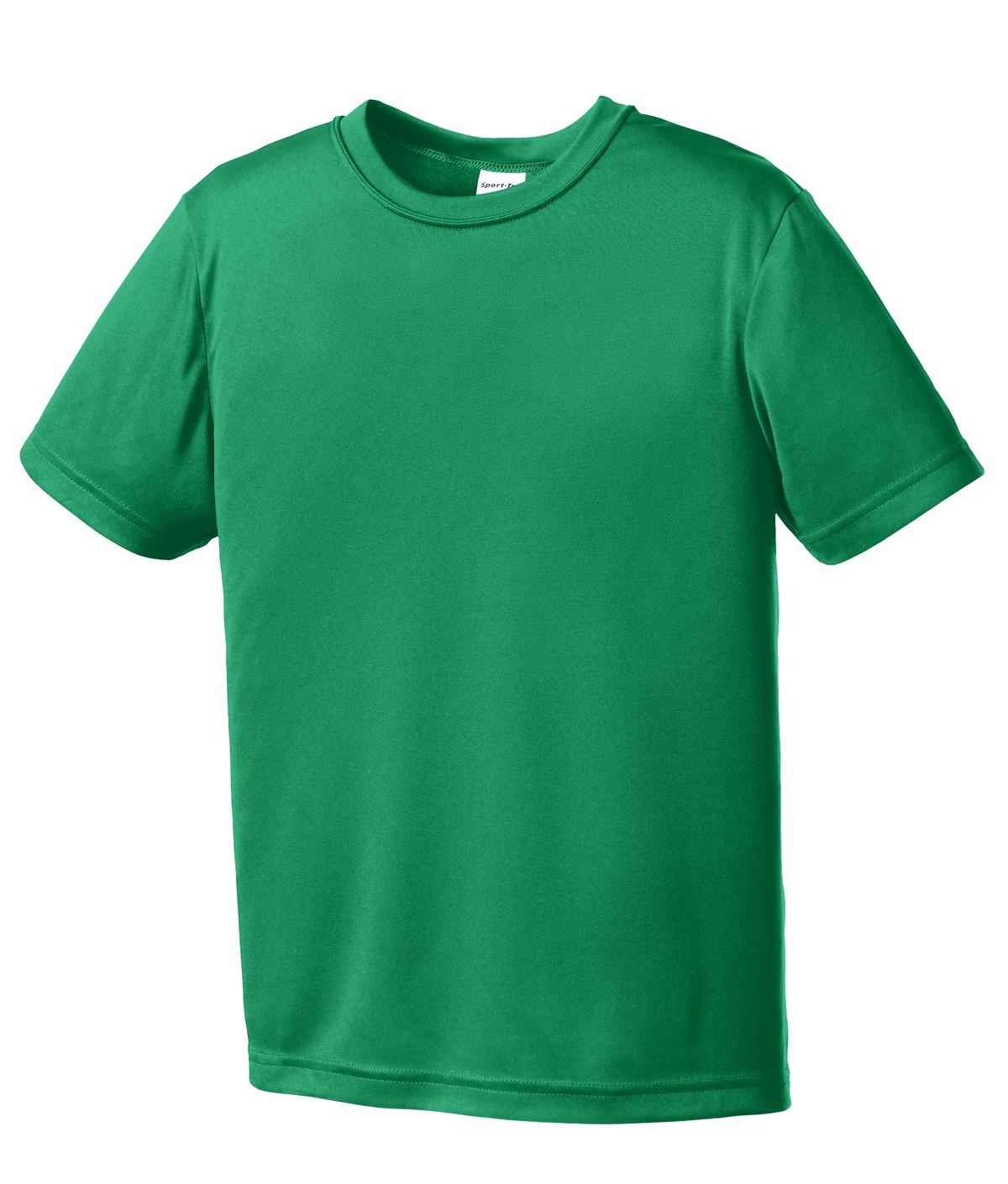 Front View of Kelly Green Sport-Tek Youth PosiCharge Competitor Tee. YST350