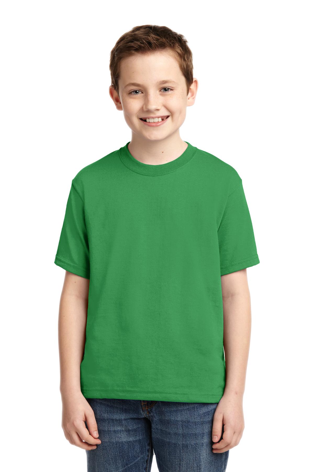 Front View of Kelly Jerzees - Youth Dri-Power 50/50 Cotton/Poly T-Shirt. 29B