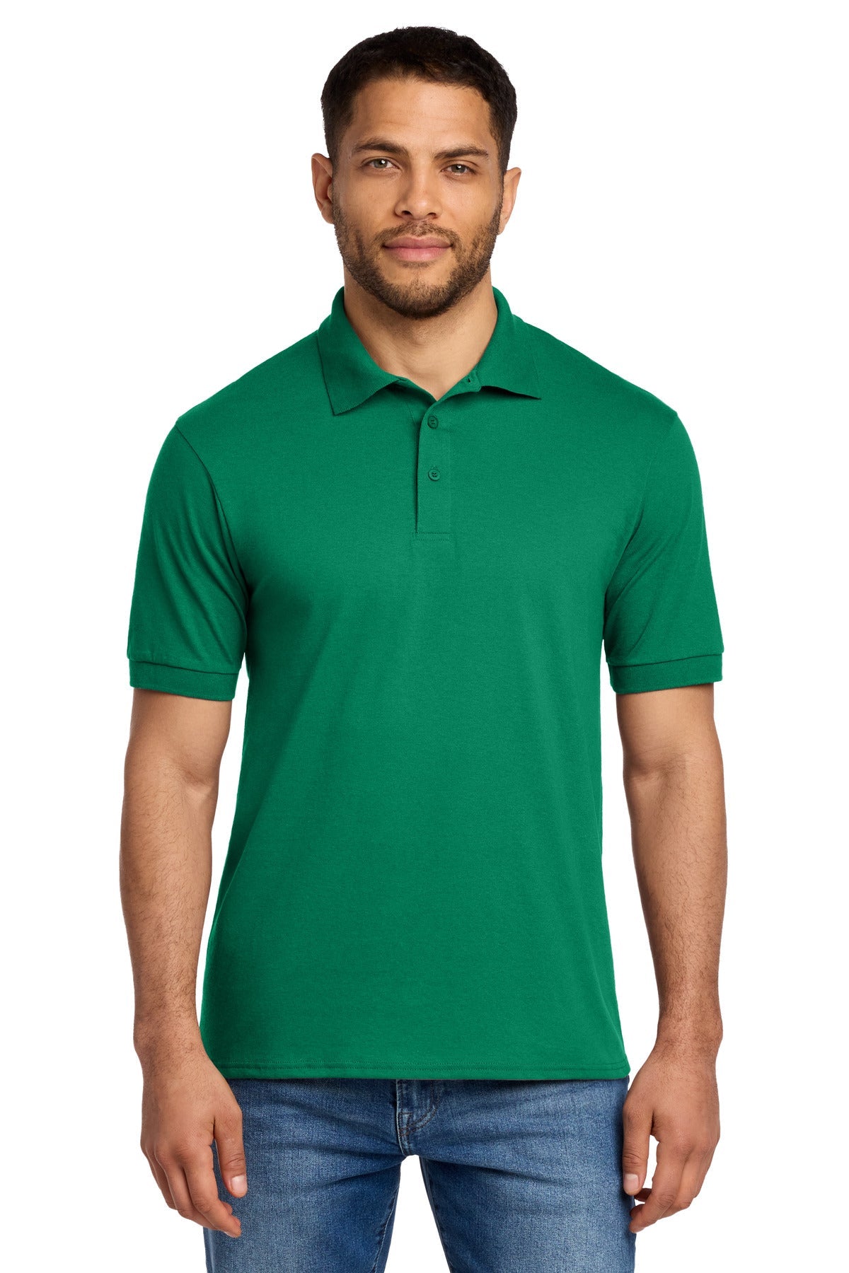 Front View of Kelly Port & Co Core Blend Jersey Knit Polo. KP55