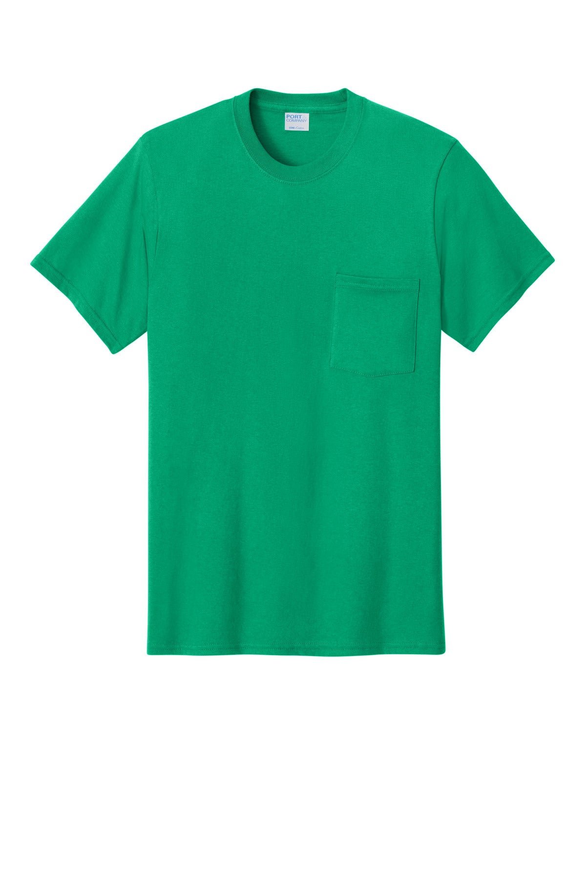 Front View of Kelly Port & Co Core Cotton Pocket Tee. PC54P