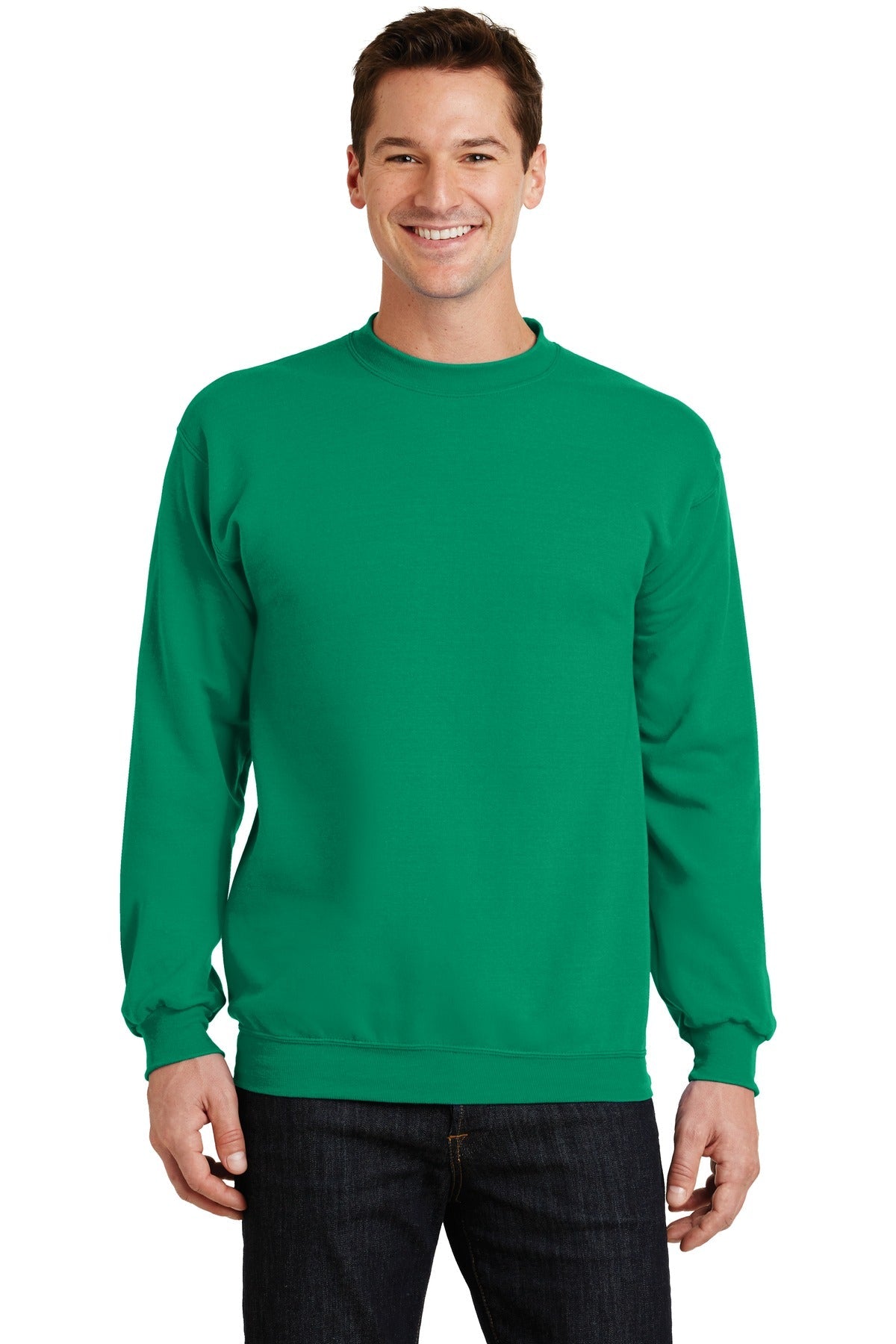 Front View of Kelly Port & Co Core Fleece Crewneck Sweatshirt. PC78