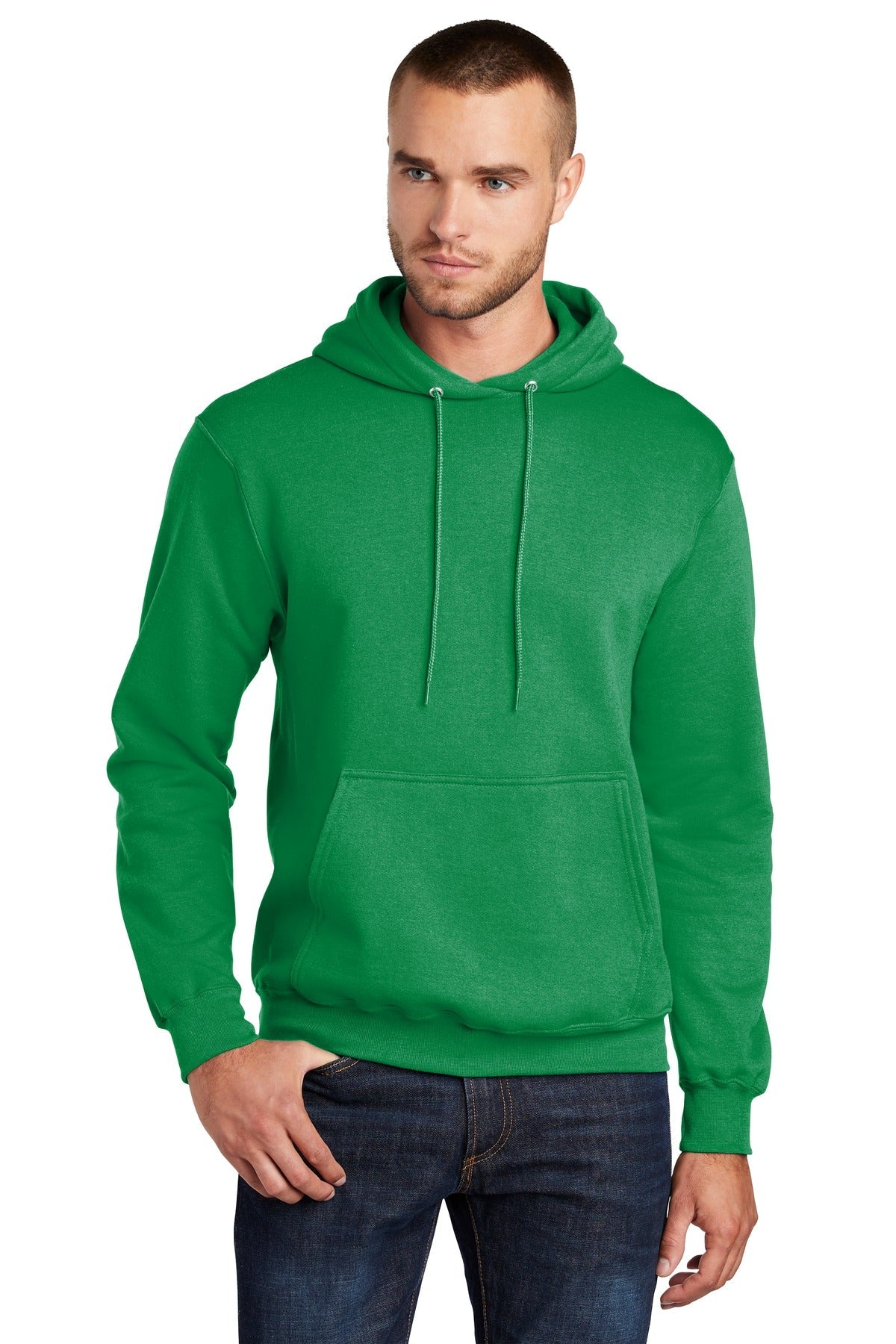 Front View of Kelly Port & Co Core Fleece Pullover Hooded Sweatshirt. PC78H