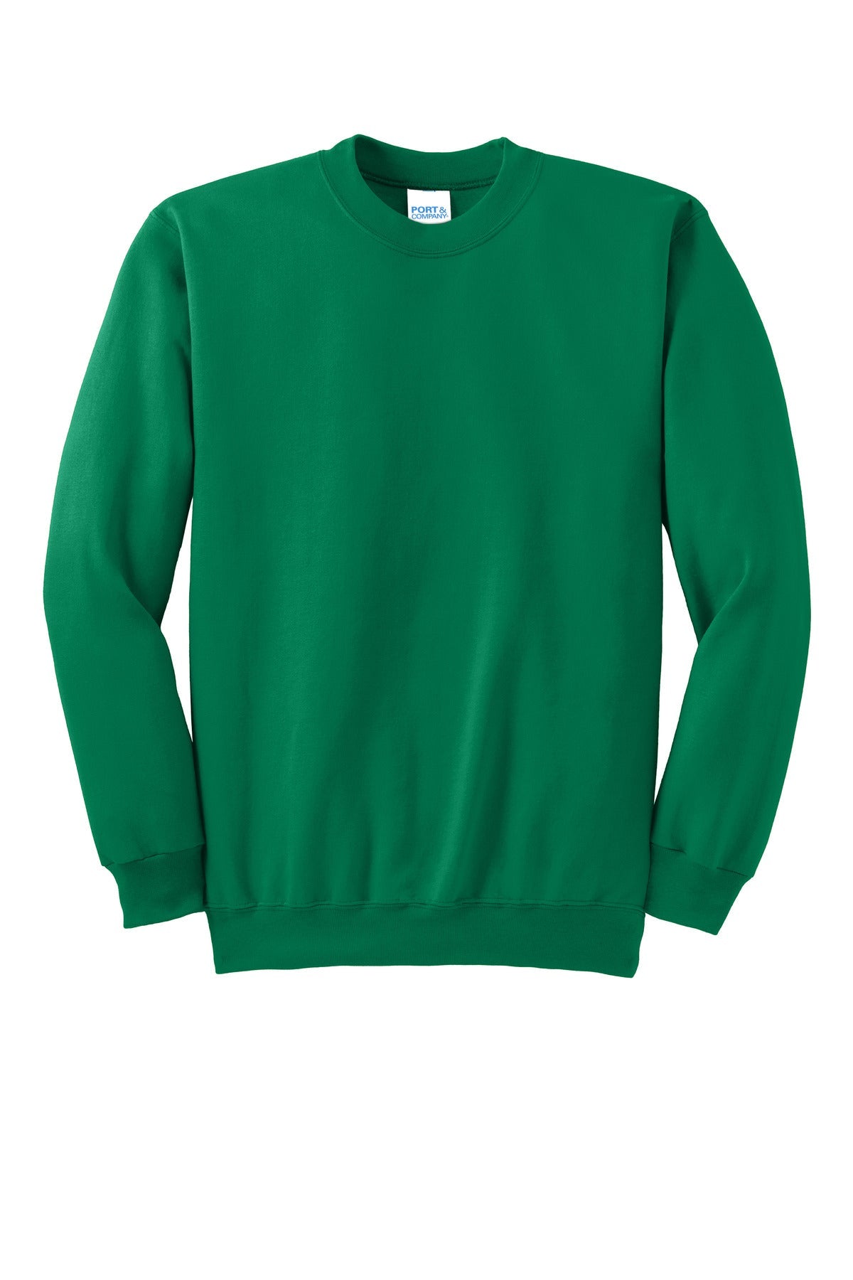 Front View of KELLY Port & Co Essential Fleece Crewneck Sweatshirt. PC90