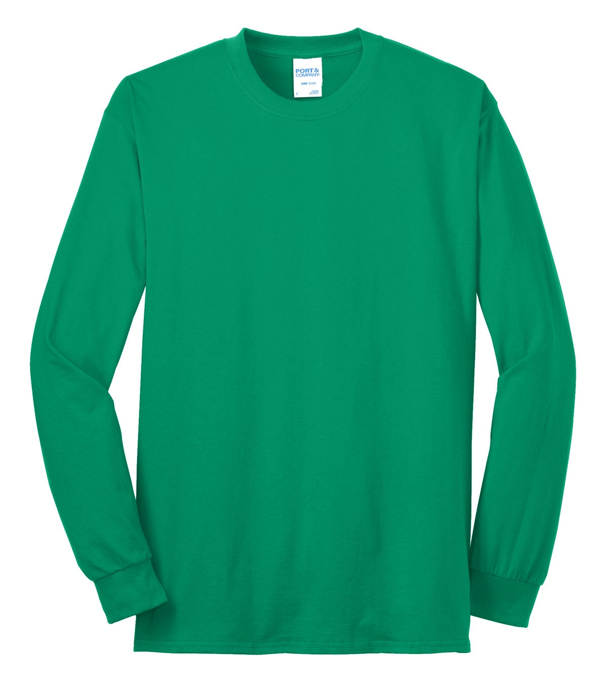Front View of Kelly Port & Co Long Sleeve Core Blend Tee. PC55LS