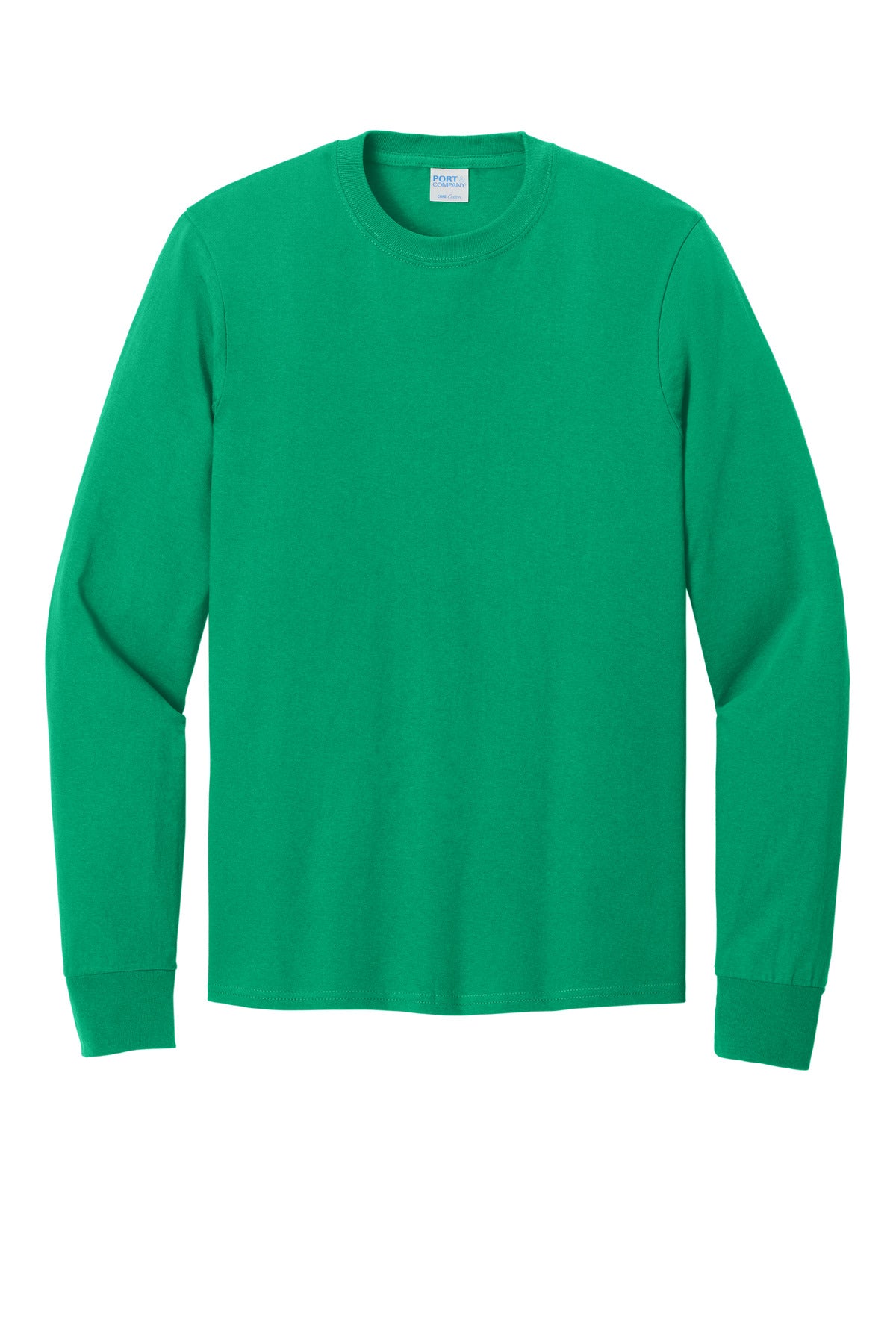 Front View of Kelly Port & Co Long Sleeve Core Cotton Tee. PC54LS