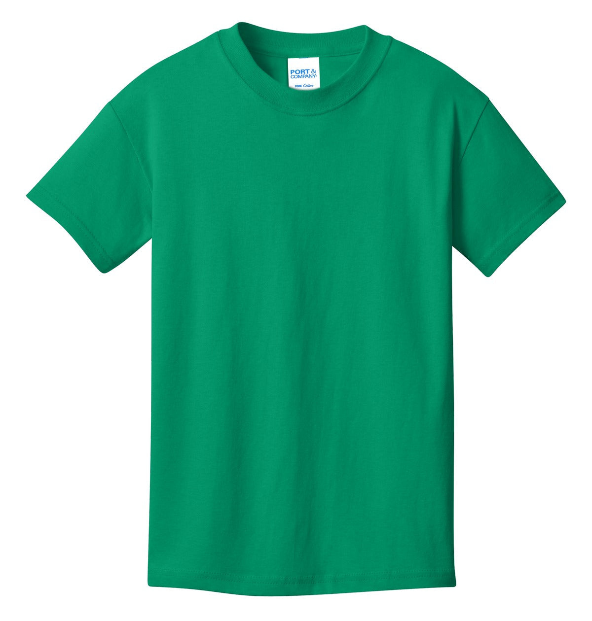 Front View of Kelly Port & Co Youth Core Cotton Tee. PC54Y