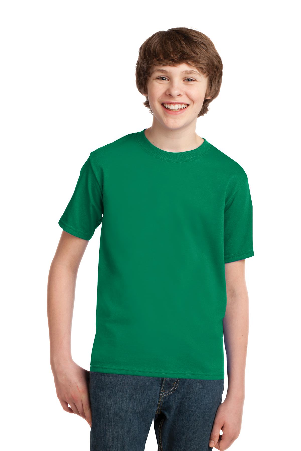Front View of Kelly Port & Co Youth Essential Tee. PC61Y