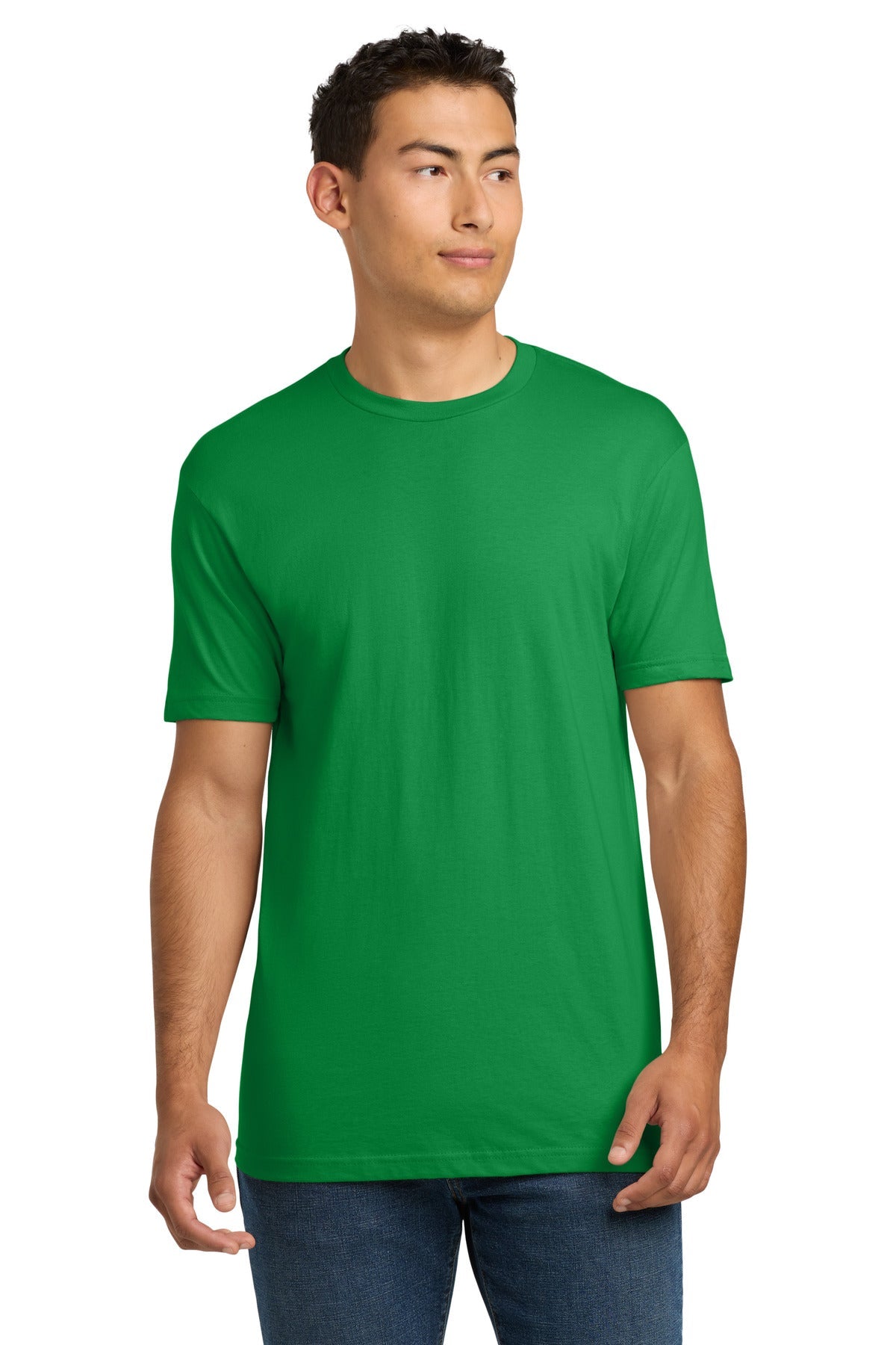 Front View of KellyGreen Next Level Apparel Adult Cotton Tee. NL3600