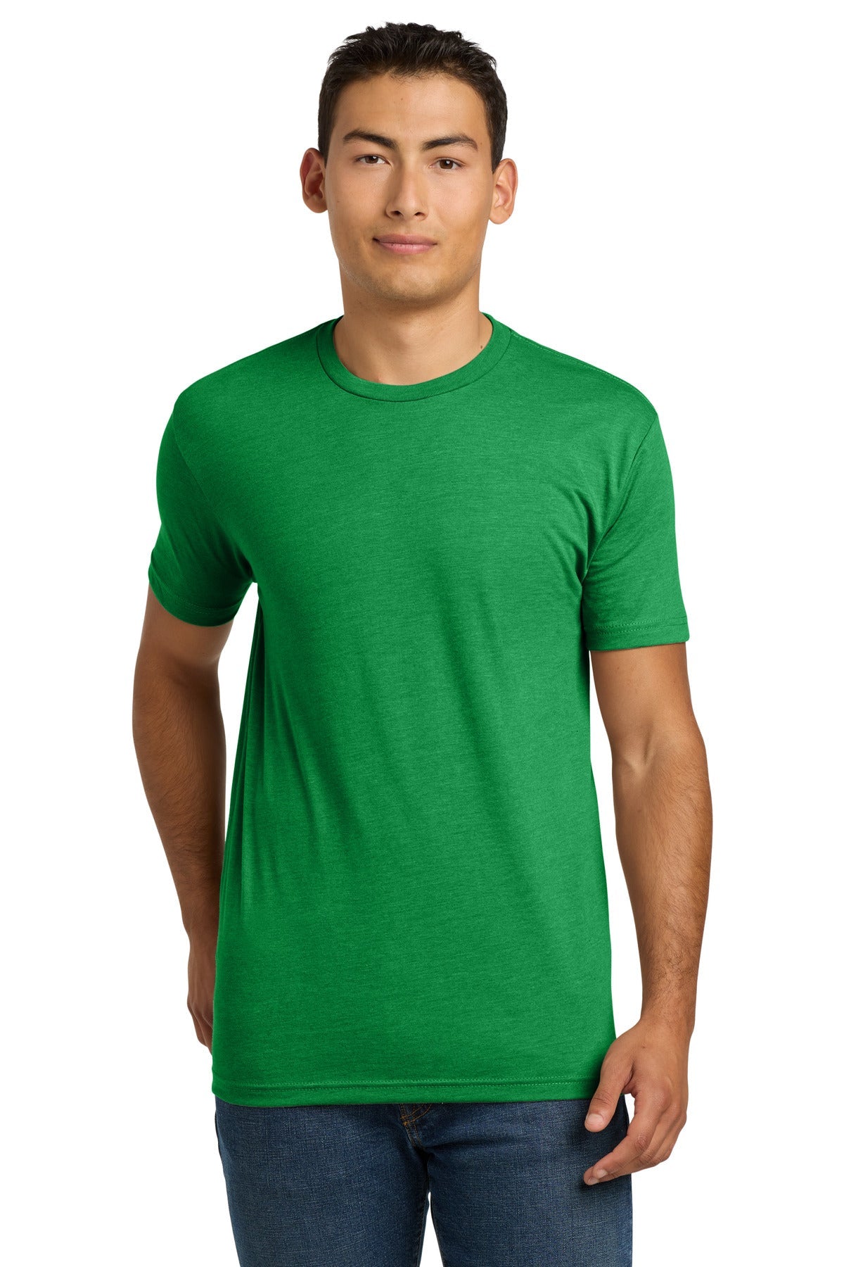 Front View of KellyGreen Next Level Apparel Adult CVC Tee. NL6210