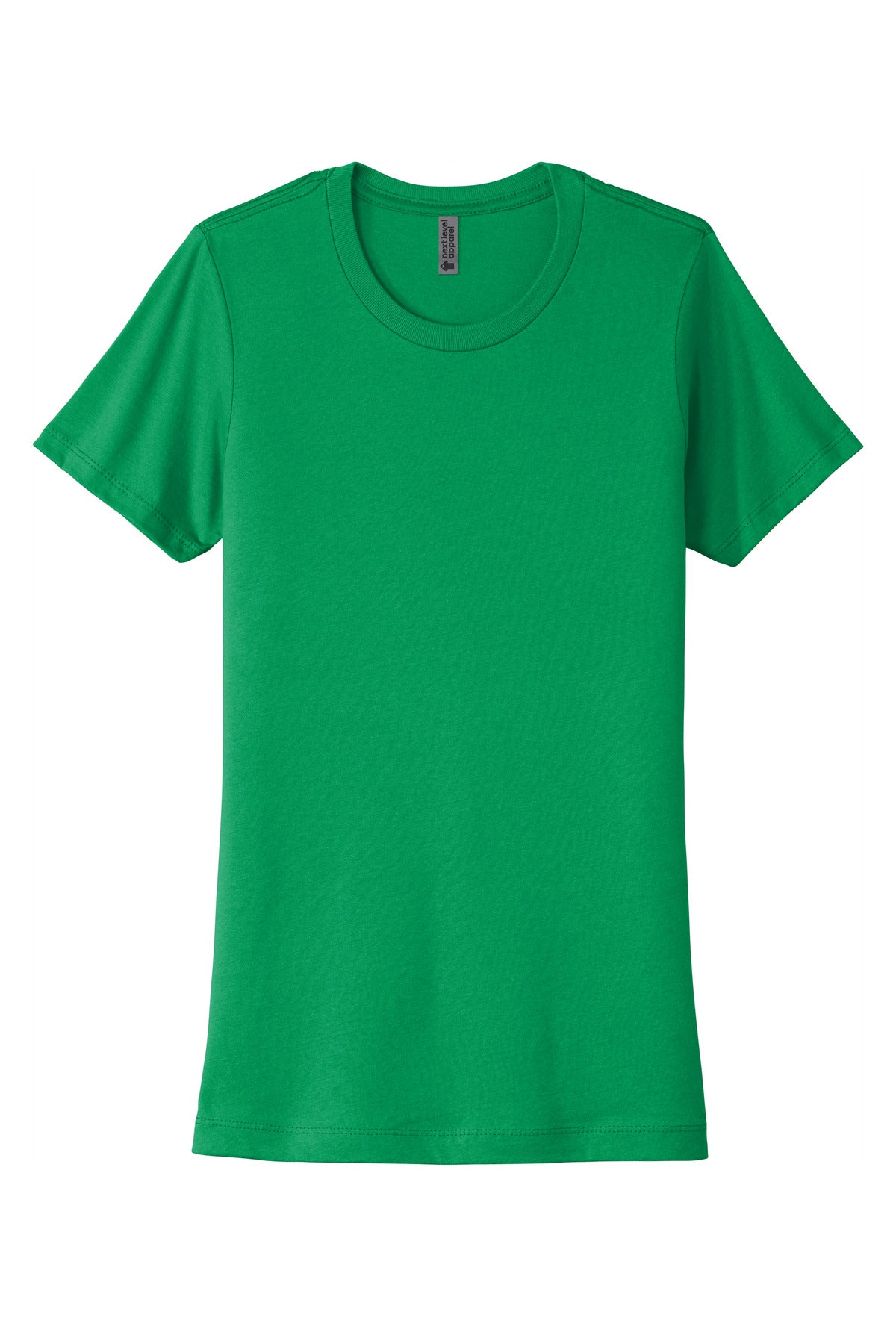 Front View of KellyGreen Next Level Apparel Women's Cotton Tee. NL3900