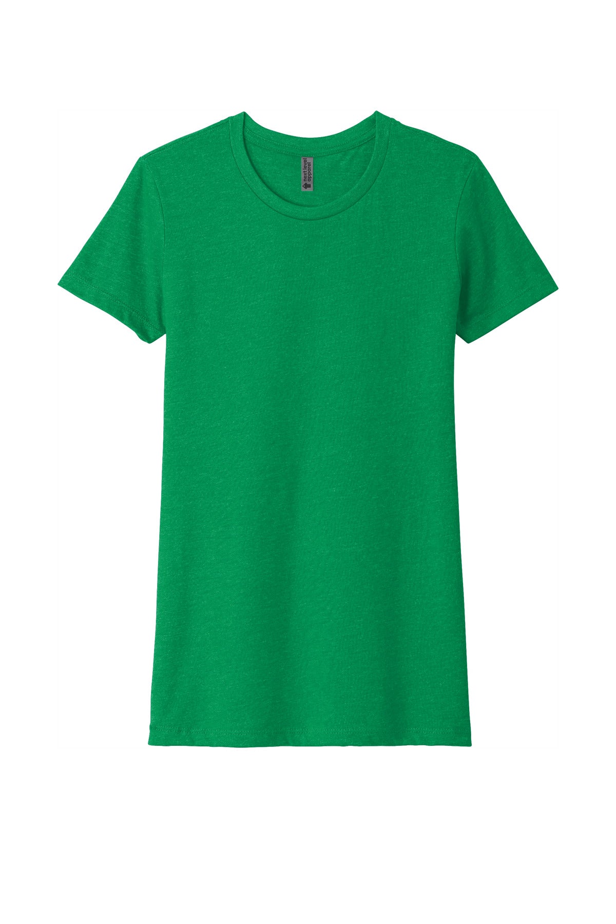 Front View of KellyGreen Next Level Apparel Women's CVC Tee. NL6610