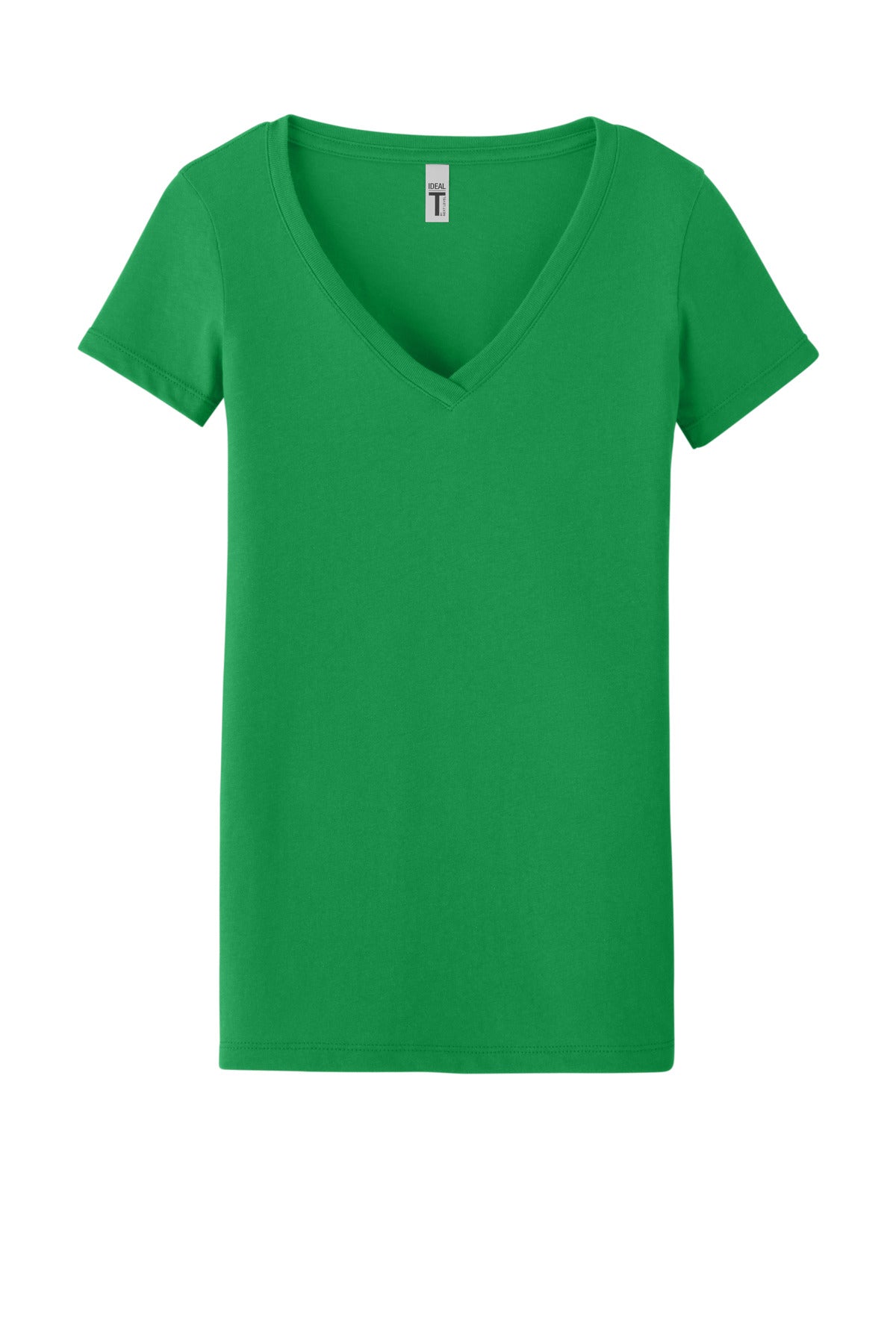 Front View of KellyGreen Next Level Apparel Women's Ideal V-Neck Tee NL1540