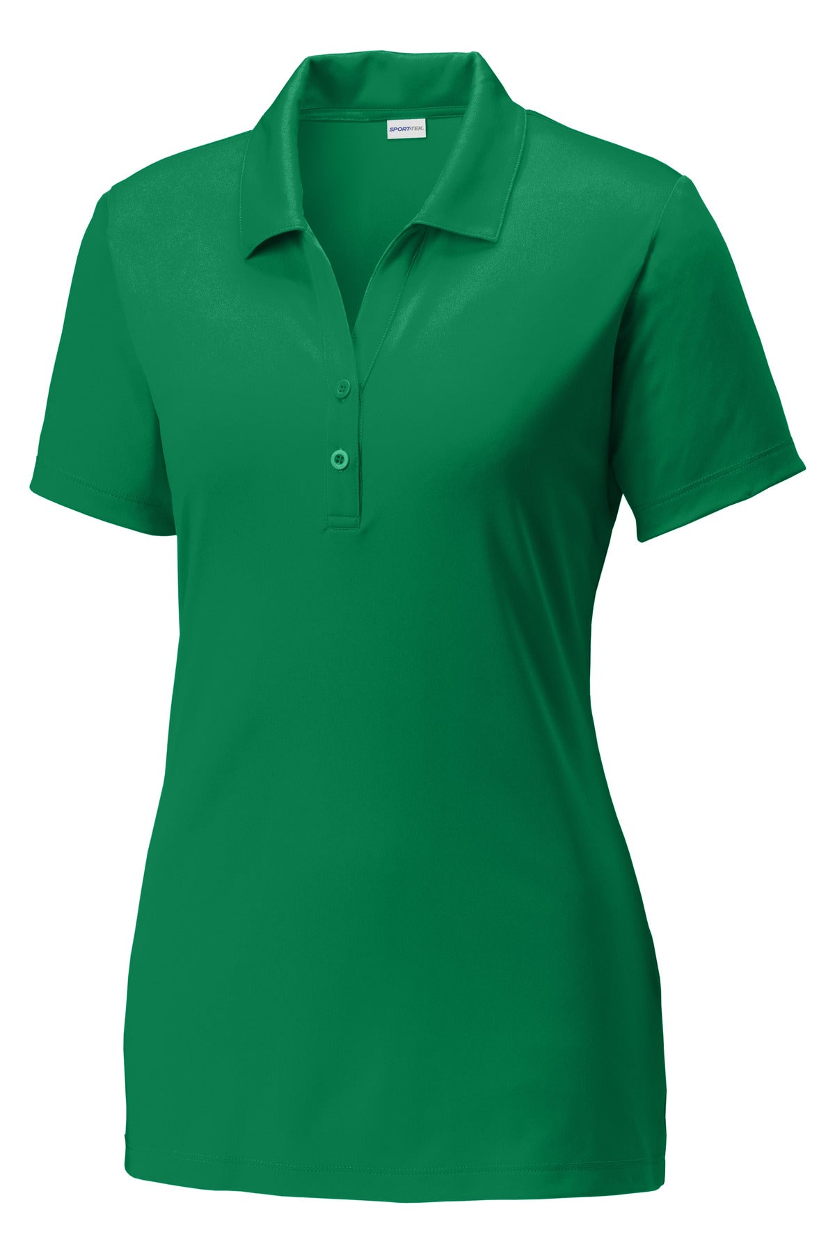Front View of KellyGreen Sport-Tek Women's PosiCharge Competitor Polo. LST550