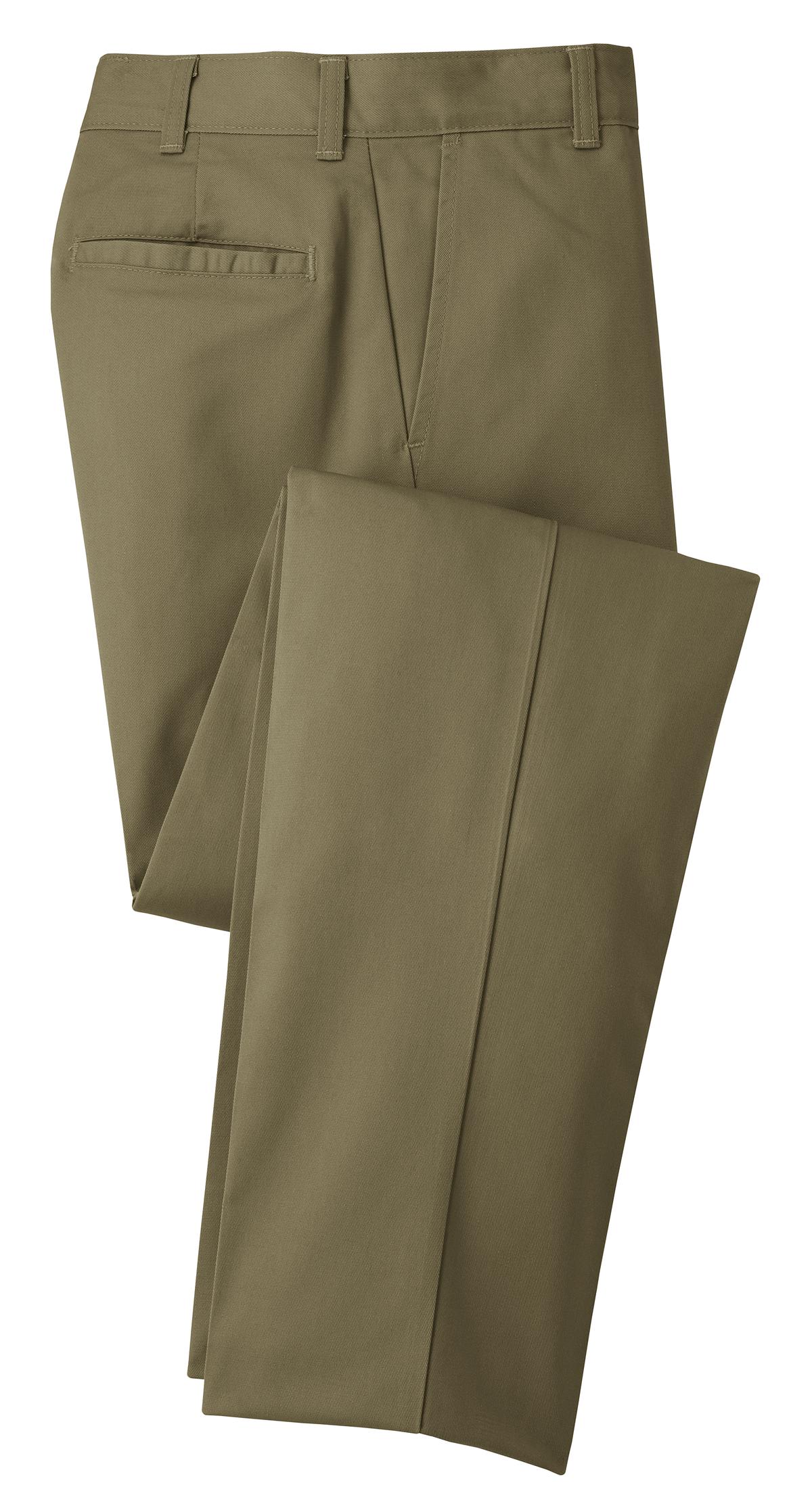 Front View of Khaki Red Kap Industrial Work Pant. PT20