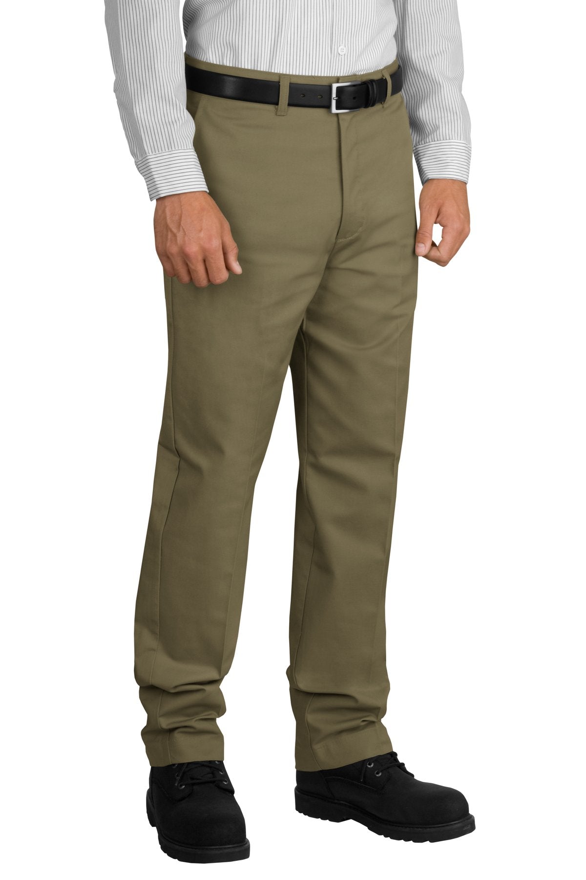 Front View of Khaki Red Kap Industrial Work Pant. PT20