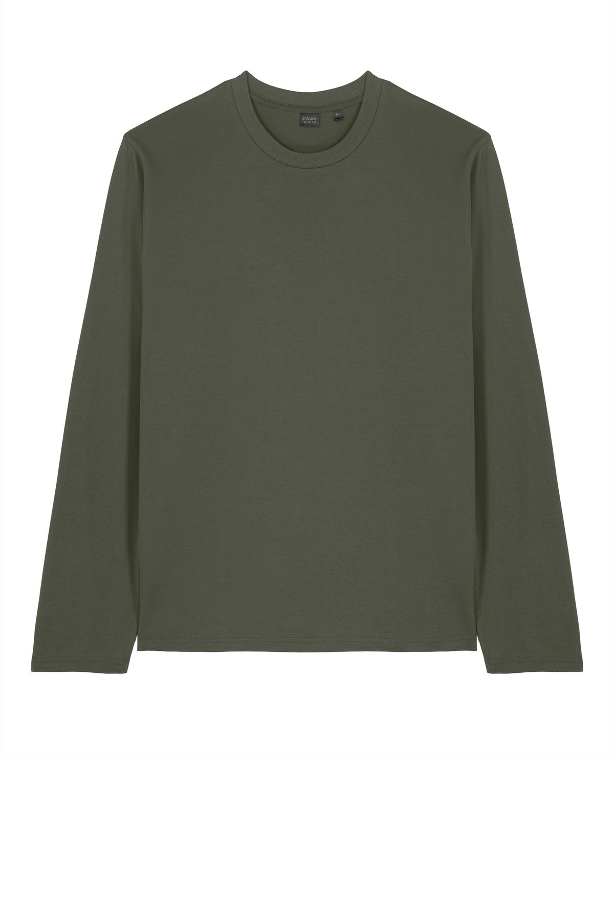 Front View of KhakiGreen Stanley/Stella Unisex Creator 2.0 Long Sleeve Tee SXU022