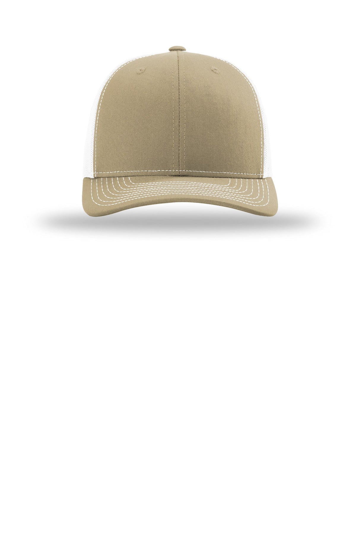 Front View of Khk/White Richardson Trucker Cap 112