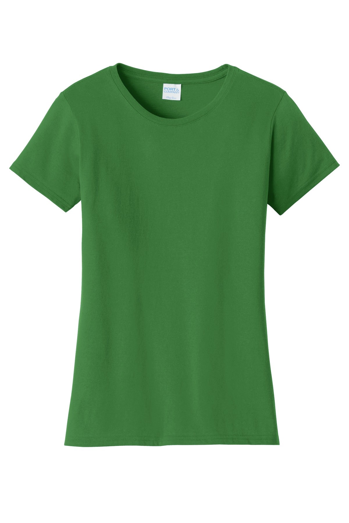 Front View of Kiwi Green Port & Co Women's Fan Favorite Tee. LPC450