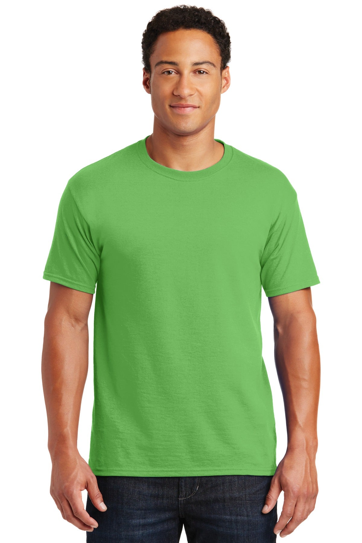 Front View of Kiwi Jerzees - Dri-Power 50/50 Cotton/Poly T-Shirt. 29M