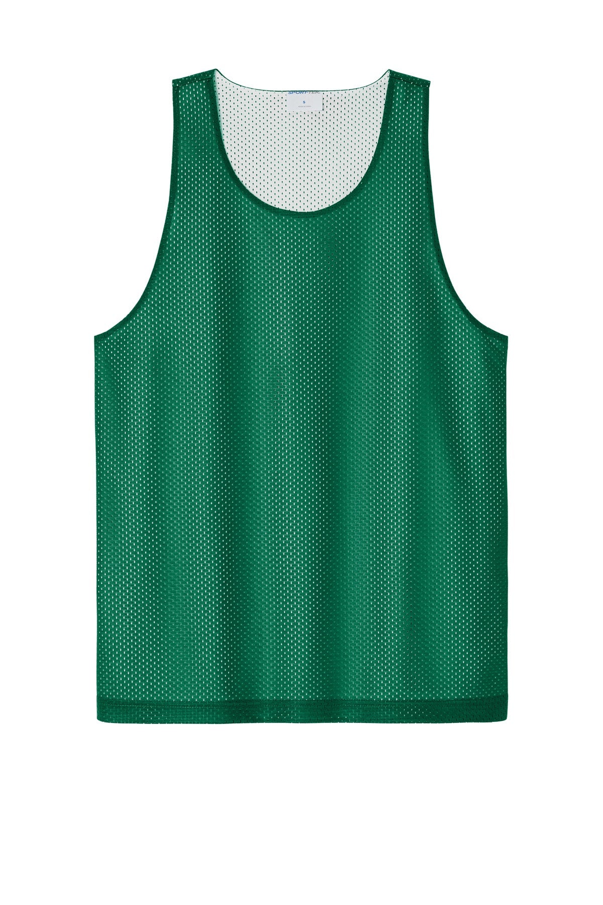 Front View of KllyGr/Wht Sport-Tek PosiCharge Reversible Mesh Tank ST5000