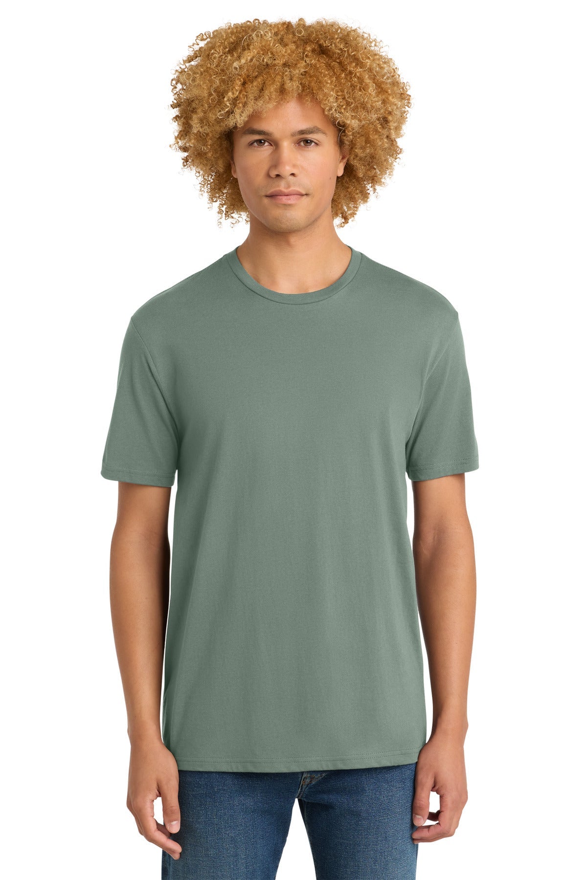 Front View of LaurelGrn District Perfect Weight Tee. DT104