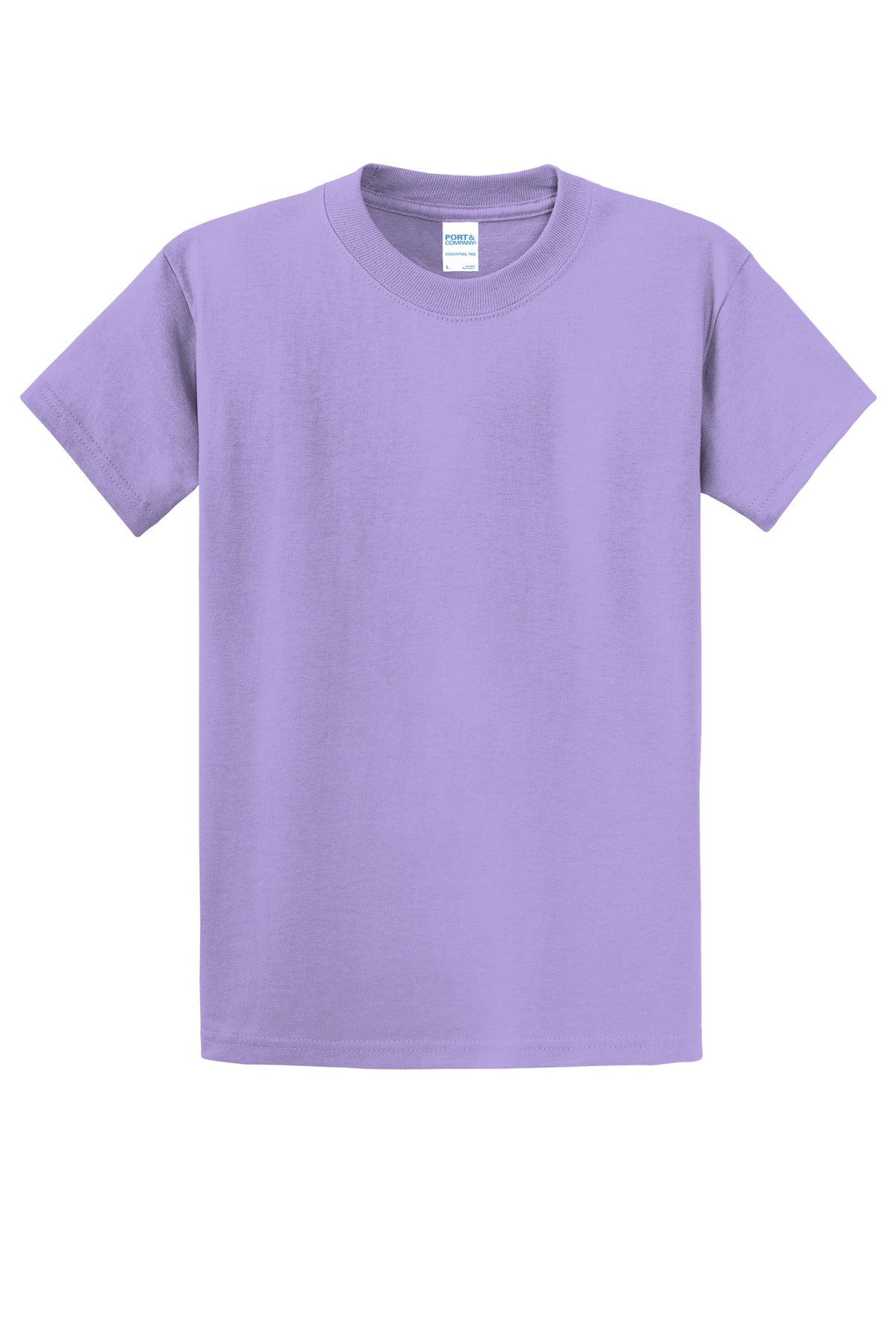 Front View of Lavender Port & Co Essential Tee. PC61
