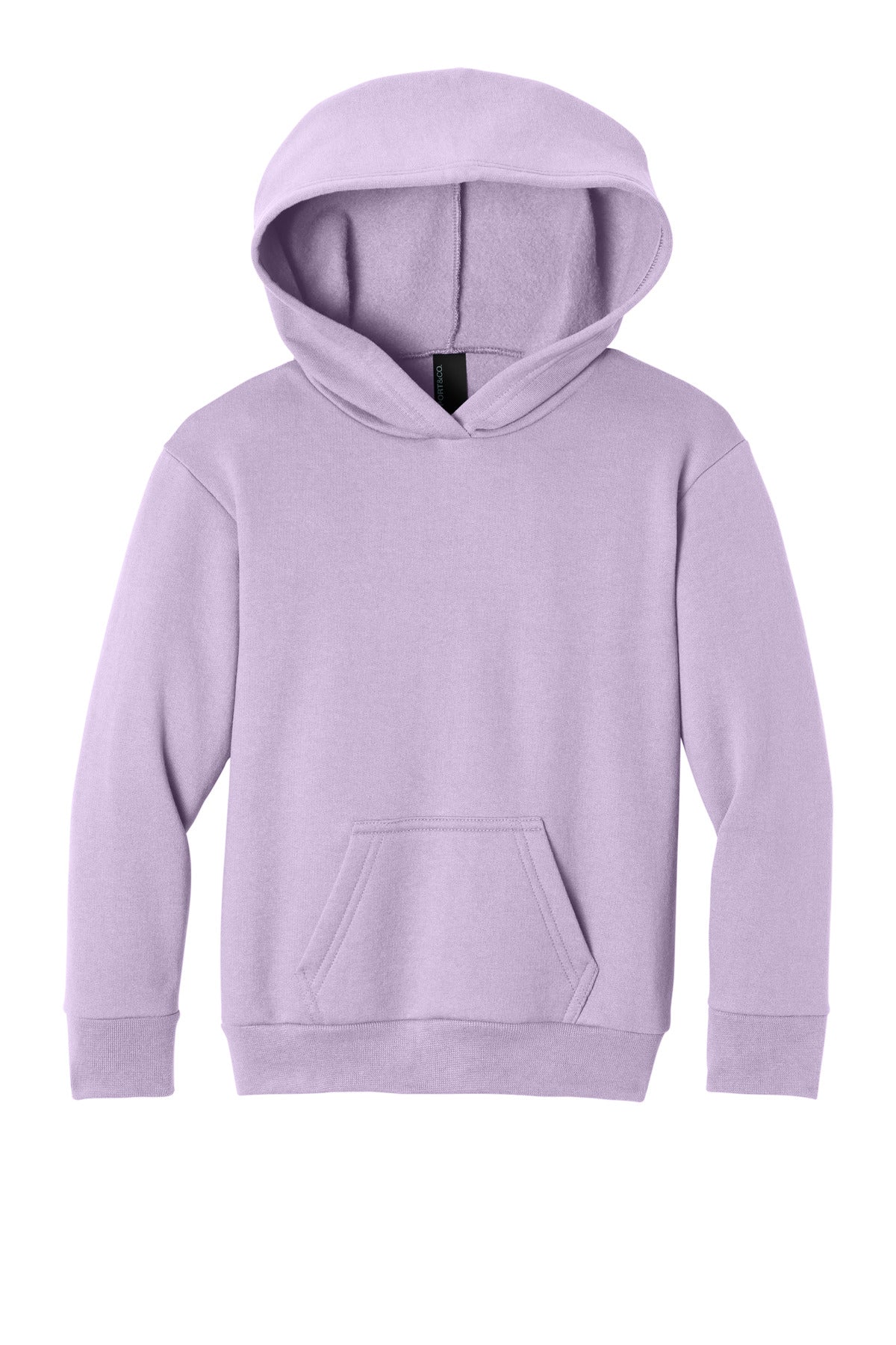 Front View of Lavender Port & Co Youth Easy Fleece Pullover Hooded Sweatshirt PC68YH