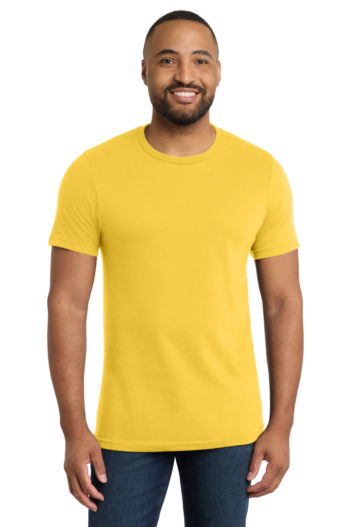 Front View of Lemon Yellow Port & Co Bouncer Tee PC600