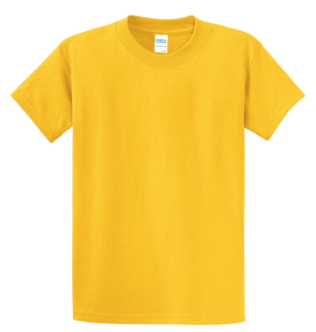 Front View of Lemon Yellow Port & Co Essential Tee. PC61