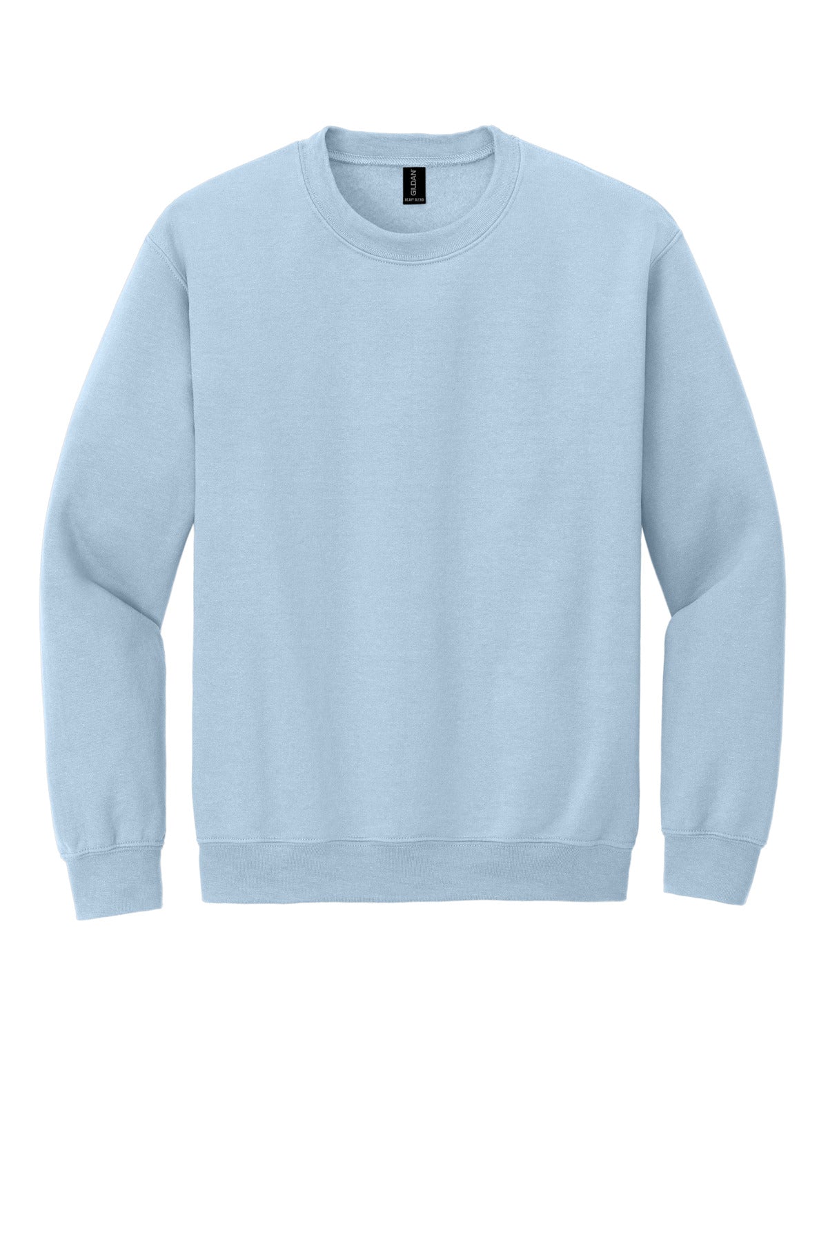 Front View of Light Blue Gildan Heavy Blend Crewneck Sweatshirt. 18000