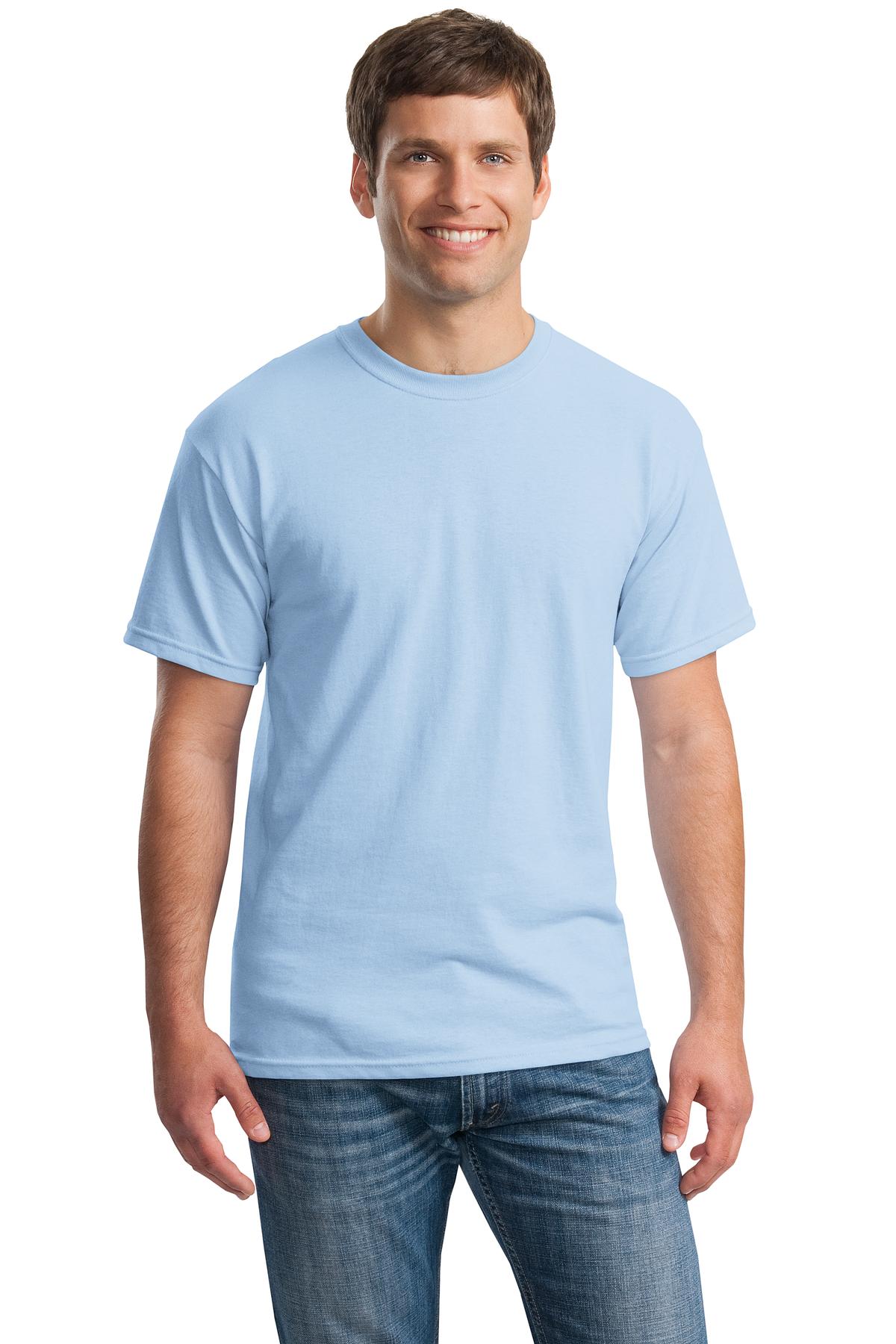 Front View of Light Blue Gildan - Heavy Cotton 100% Cotton T-Shirt. 5000